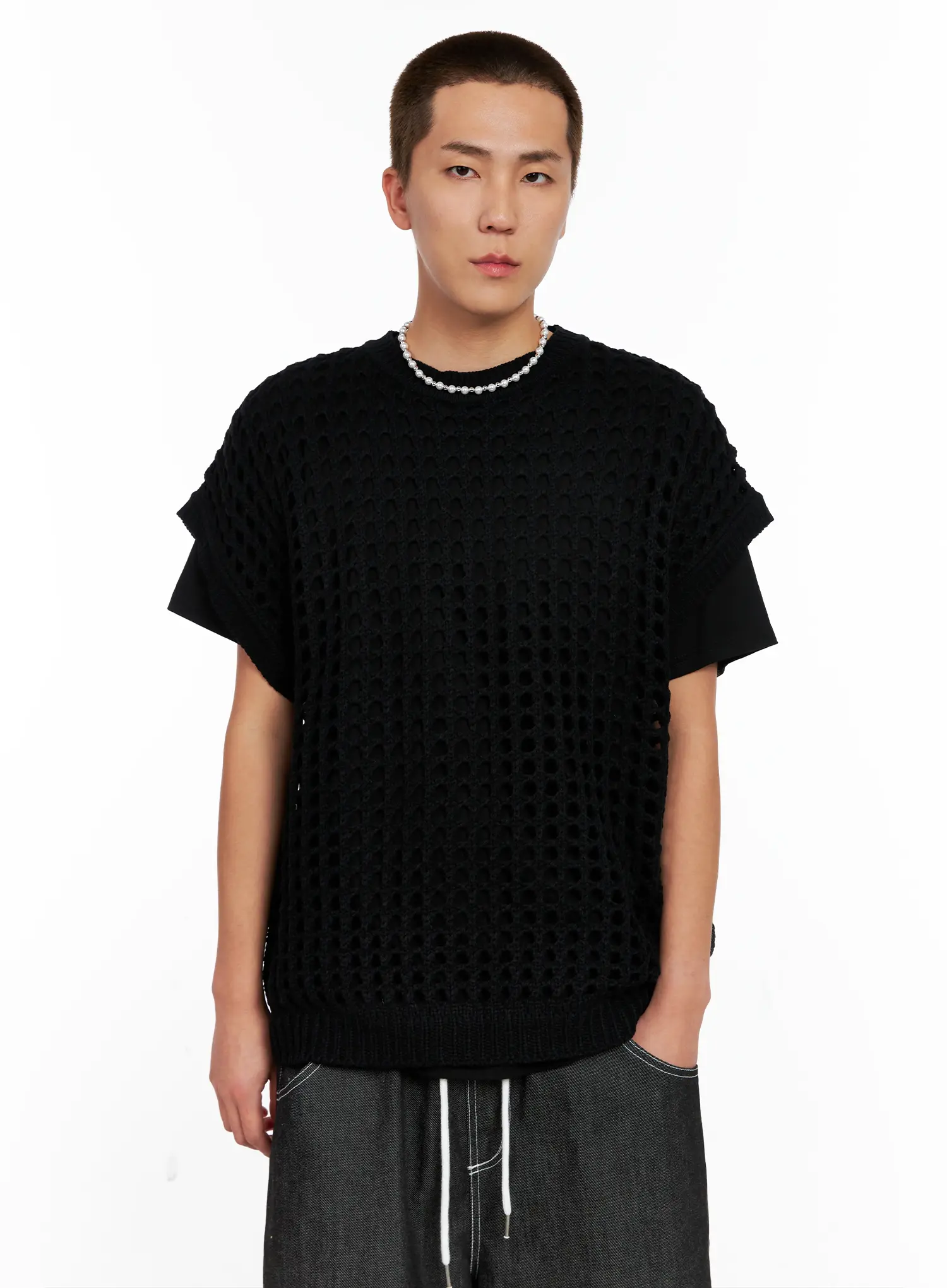 Men's Mesh Knit Vest IG508 - Image 13