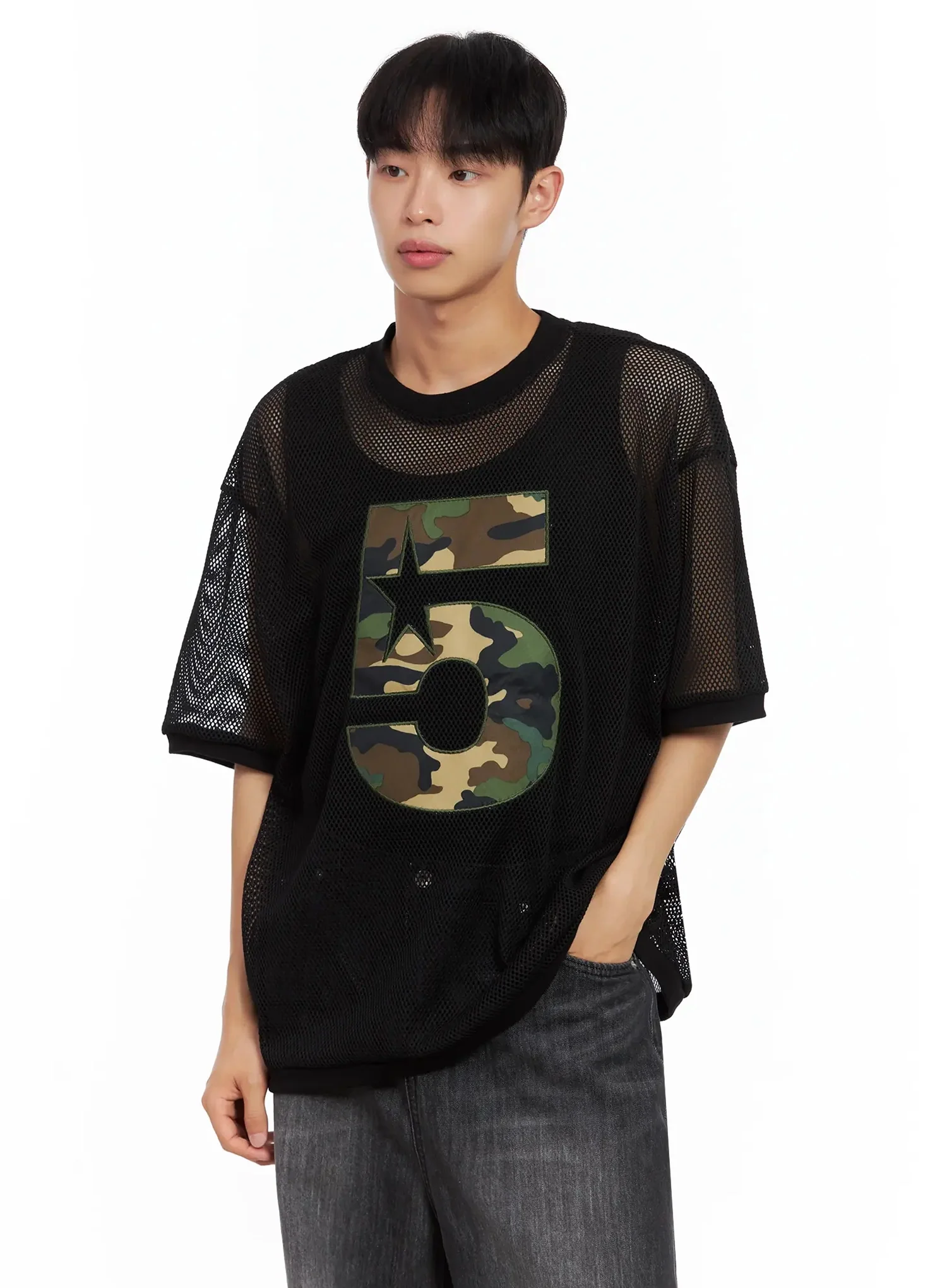 Men's Mesh Star Jersey Tee IL516 - Image 6