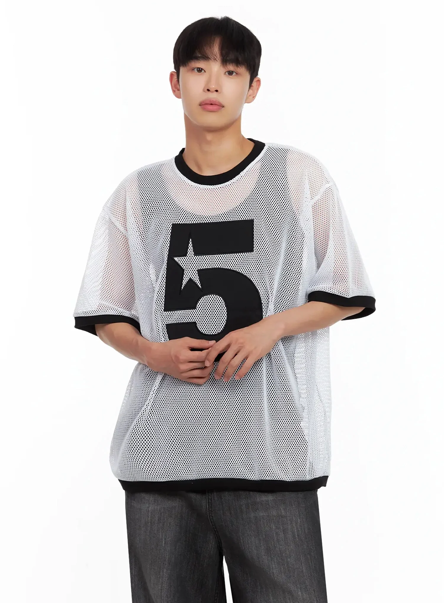 Men's Mesh Star Jersey Tee IL516 - Image 7