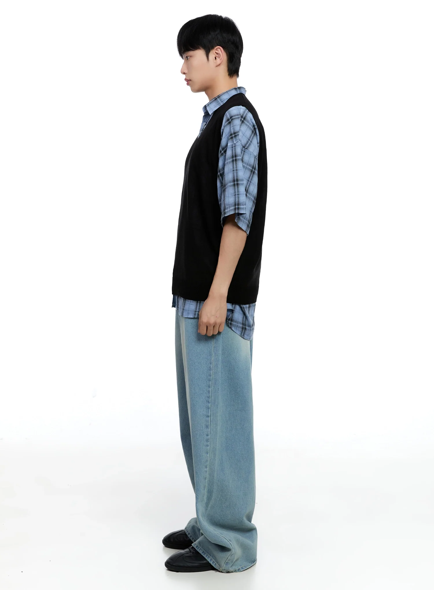 Men's Mid-Wash Baggy Jeans IG520 - Image 10