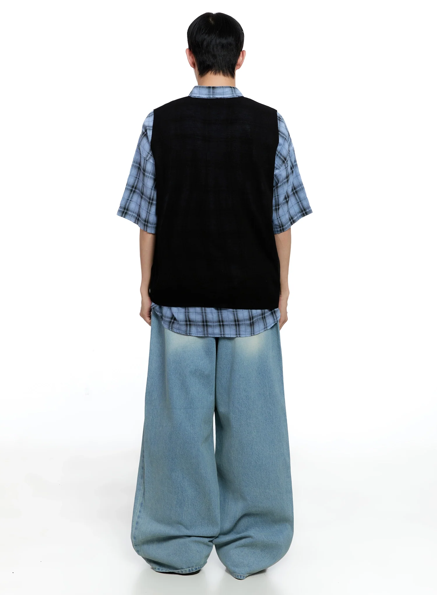 Men's Mid-Wash Baggy Jeans IG520 - Image 11