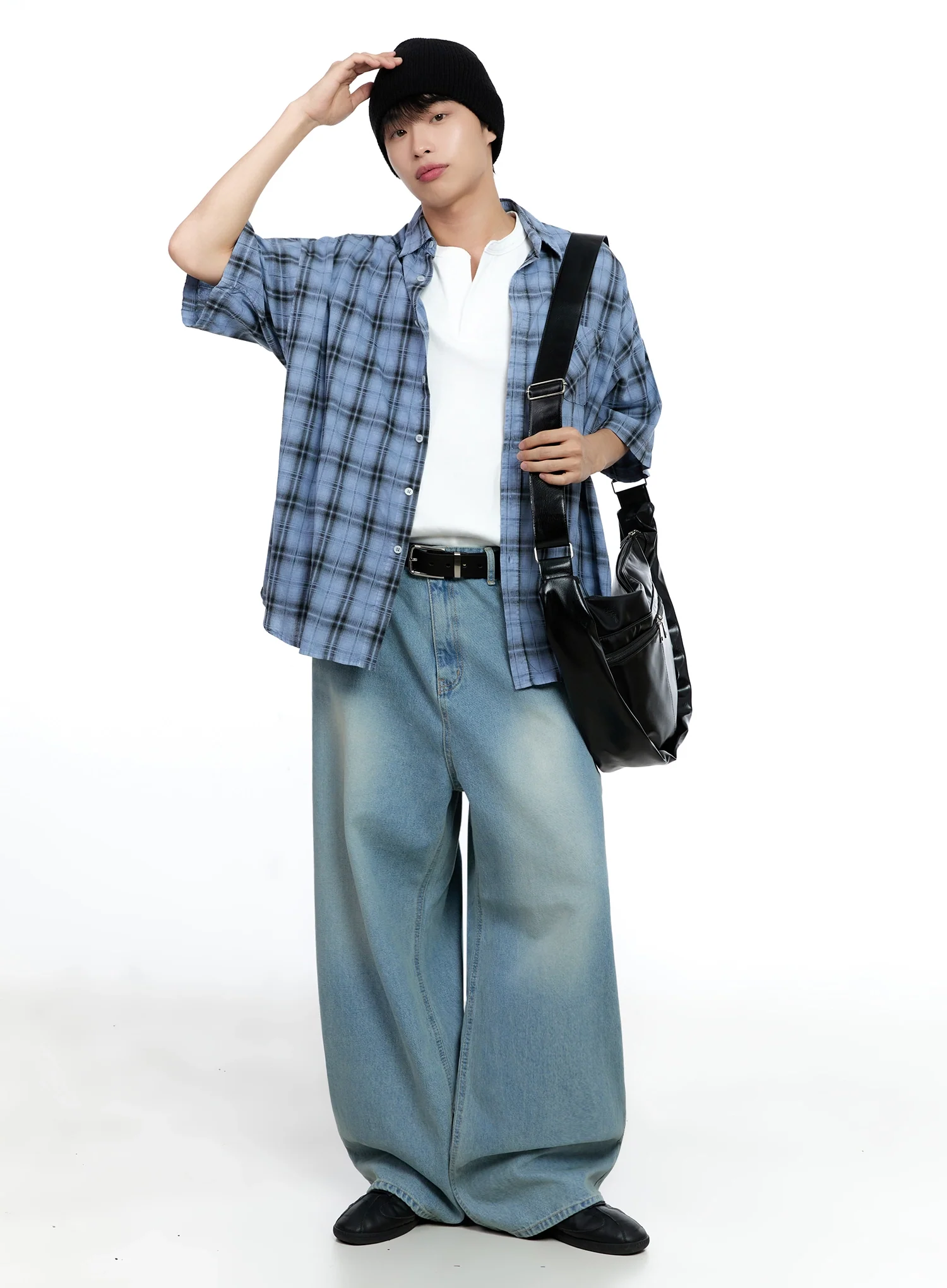 Men's Mid-Wash Baggy Jeans IG520 - Image 13