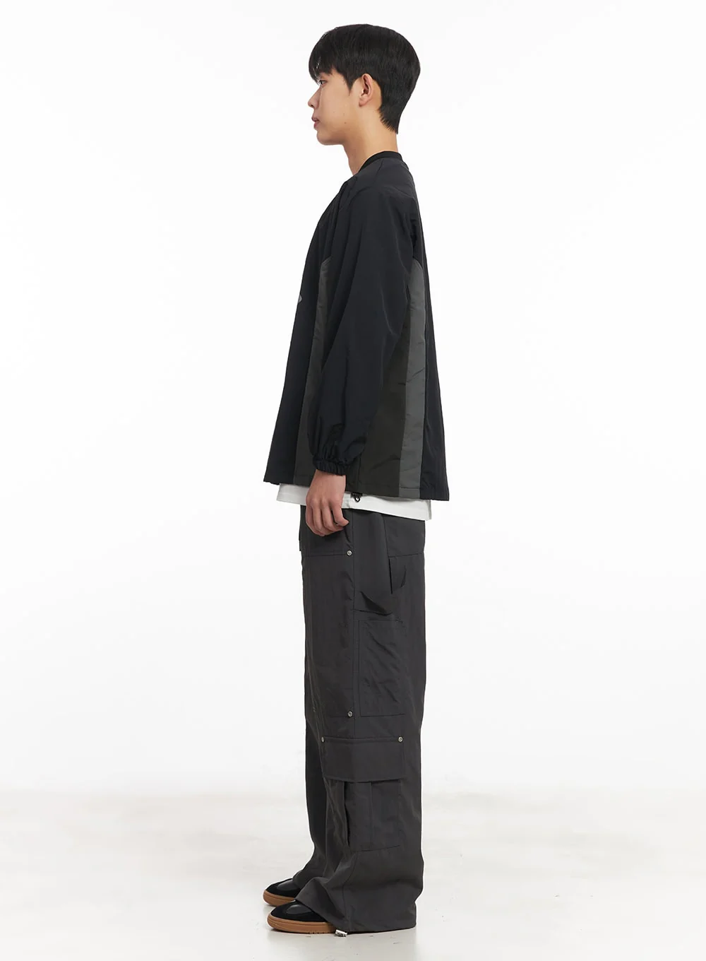 Men's Nylon Wide-Fit Cargo Pants IM517 - Image 9
