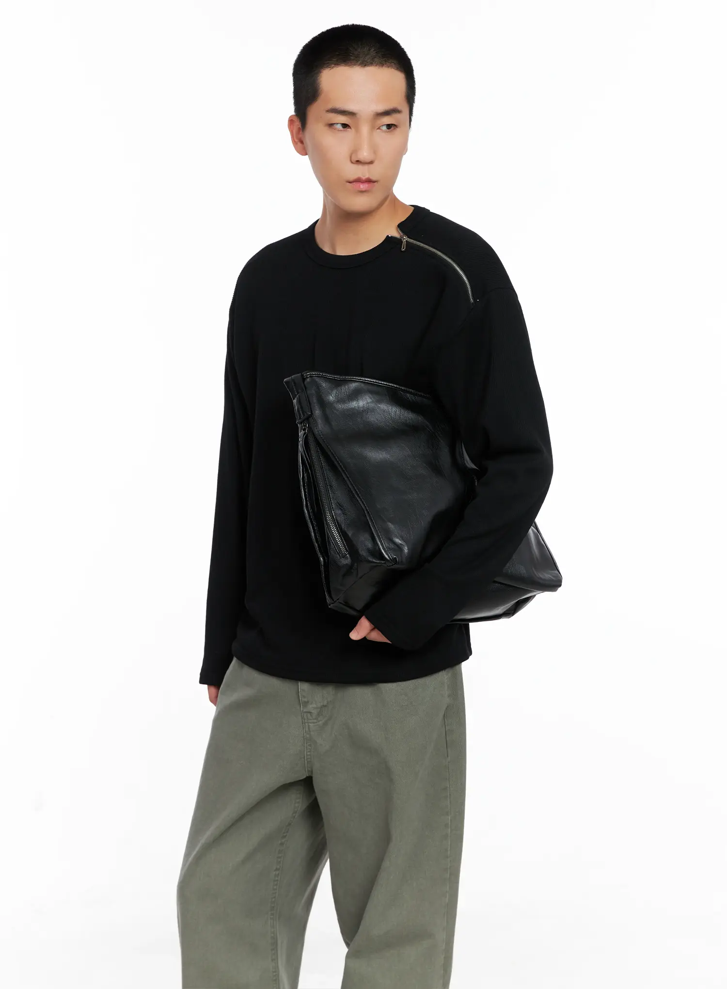 Men's One-Shoulder Zip Long Sleeve  IG529 - Image 10