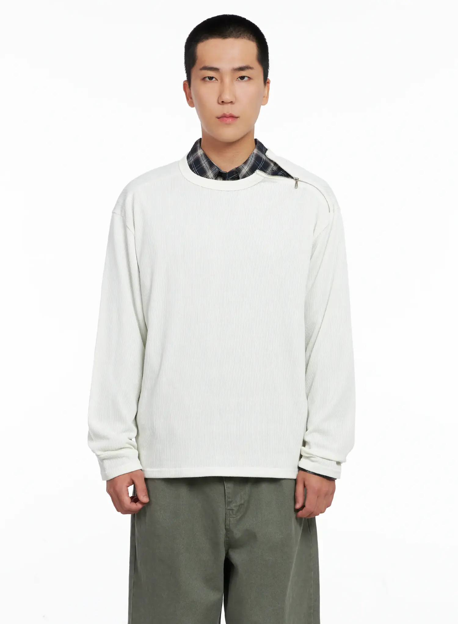 Men's One-Shoulder Zip Long Sleeve  IG529 - Image 11