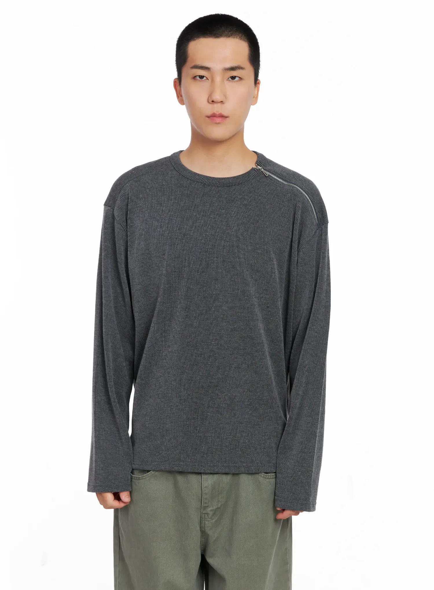 Men's One-Shoulder Zip Long Sleeve  IG529 - Image 13