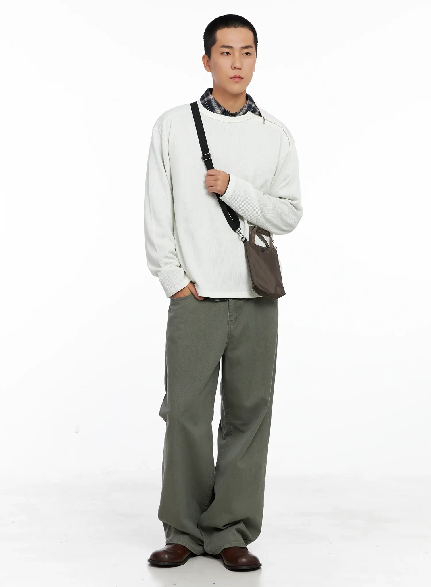 Men's One-Shoulder Zip Long Sleeve  IG529 - Image 3