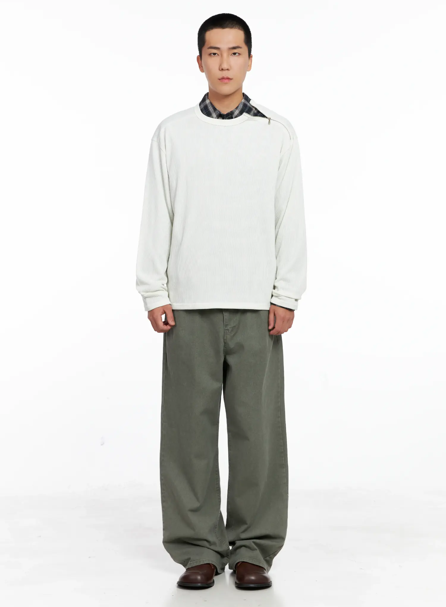 Men's One-Shoulder Zip Long Sleeve  IG529 - Image 4