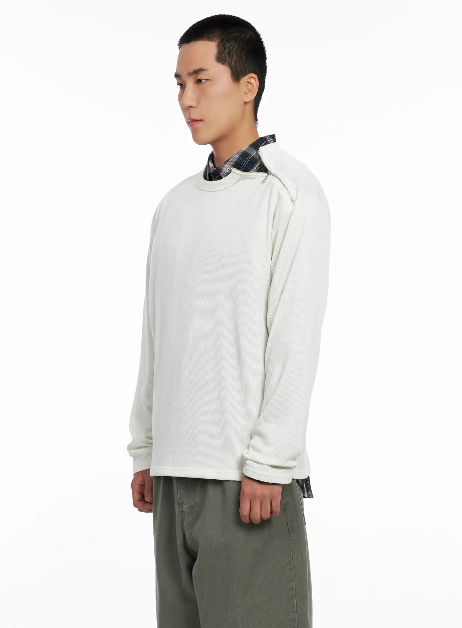 Men's One-Shoulder Zip Long Sleeve  IG529 - Image 5