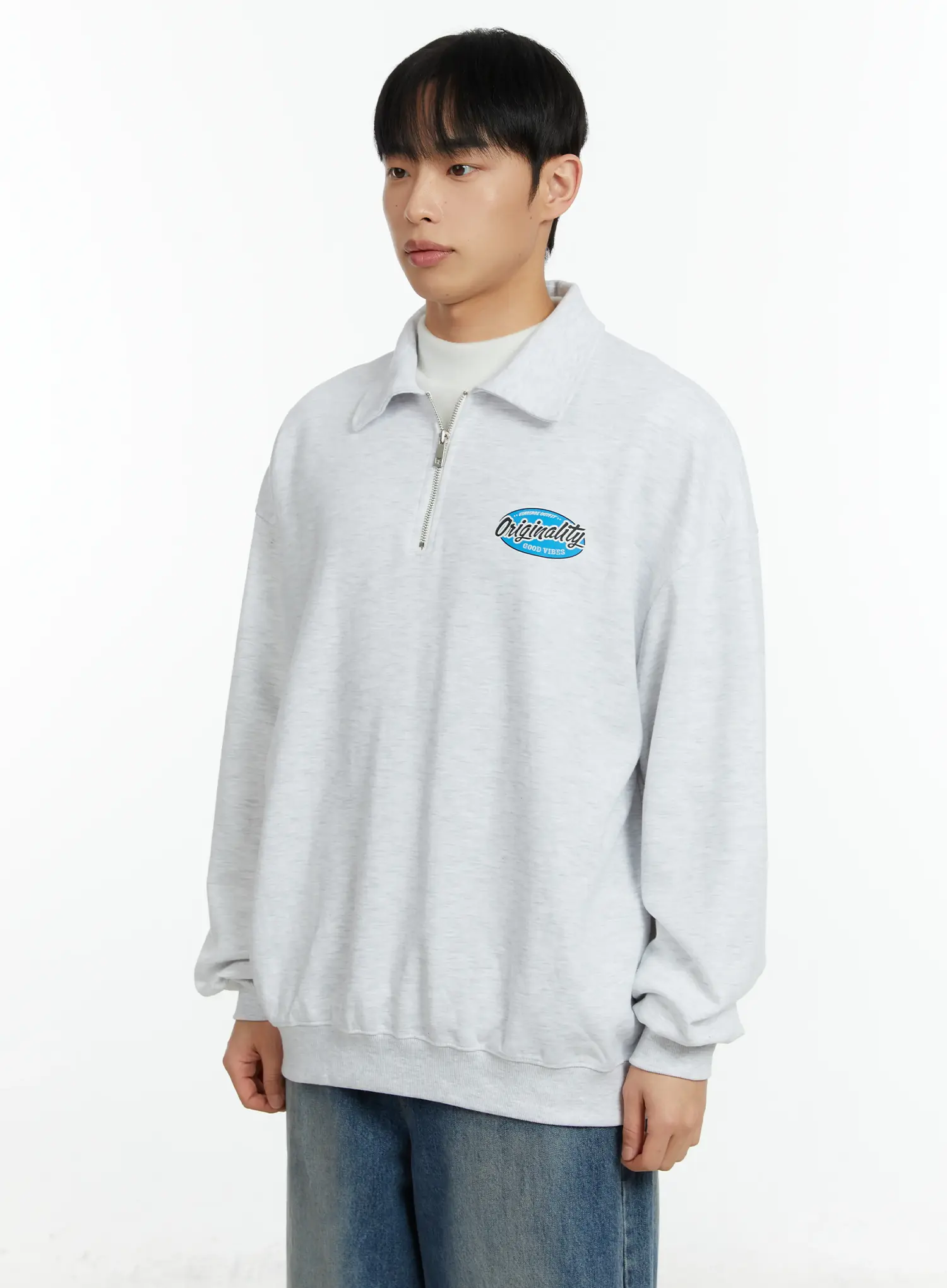 Men's "Orginality" Quarter-Zip Sweatshirt IF511 - Image 4