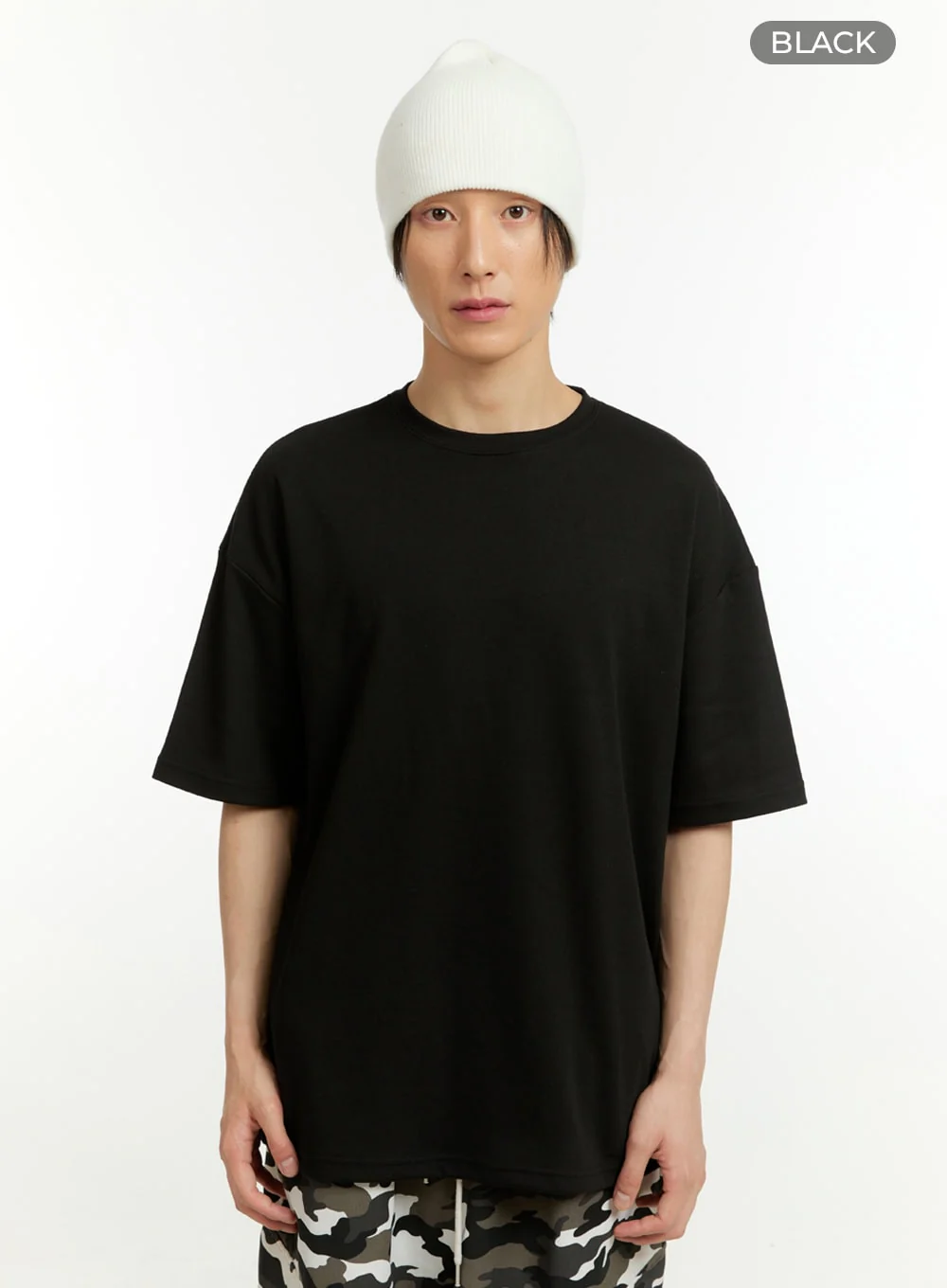 Men's Oversize Round Neck T-Shirt (Black) IL418 - Image 9
