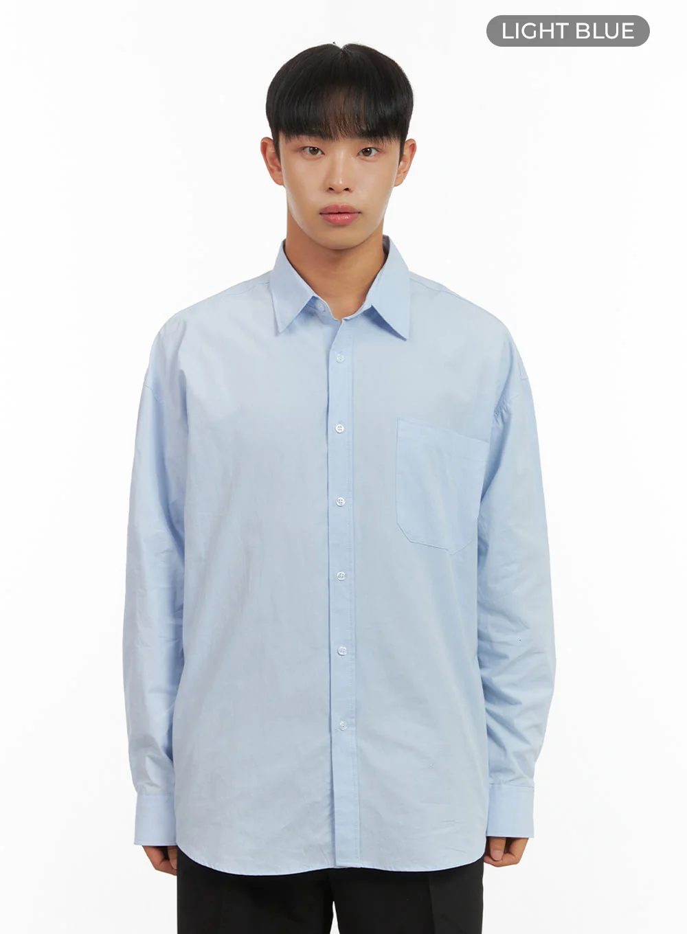 Men's Oversized Basic Cotton Shirt IS419 - Image 10
