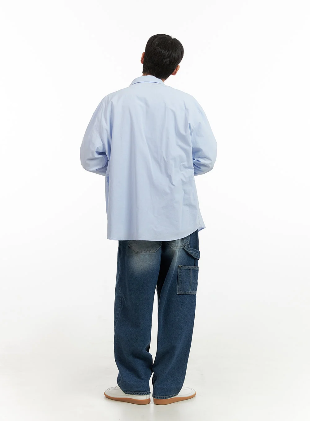 Men's Oversized Cotton Buttoned Shirt IU418 - Image 7