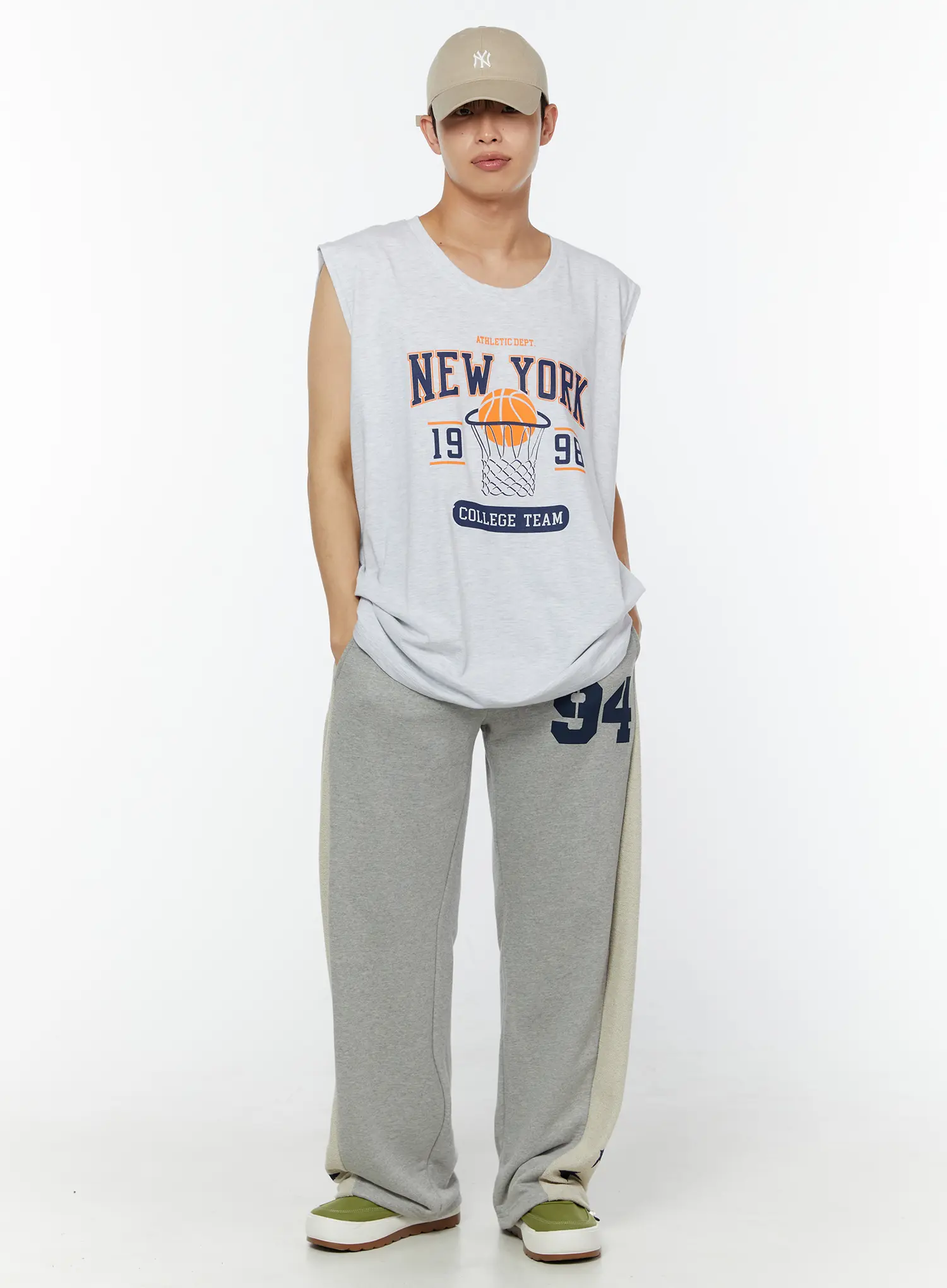 Men's Oversized Graphic Sleeveless Top IU518