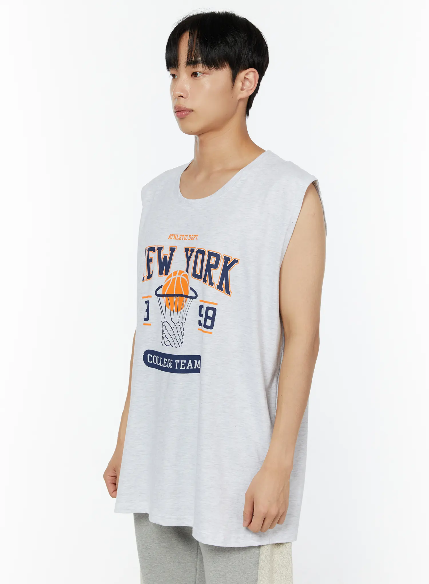 Men's Oversized Graphic Sleeveless Top IU518 - Image 4