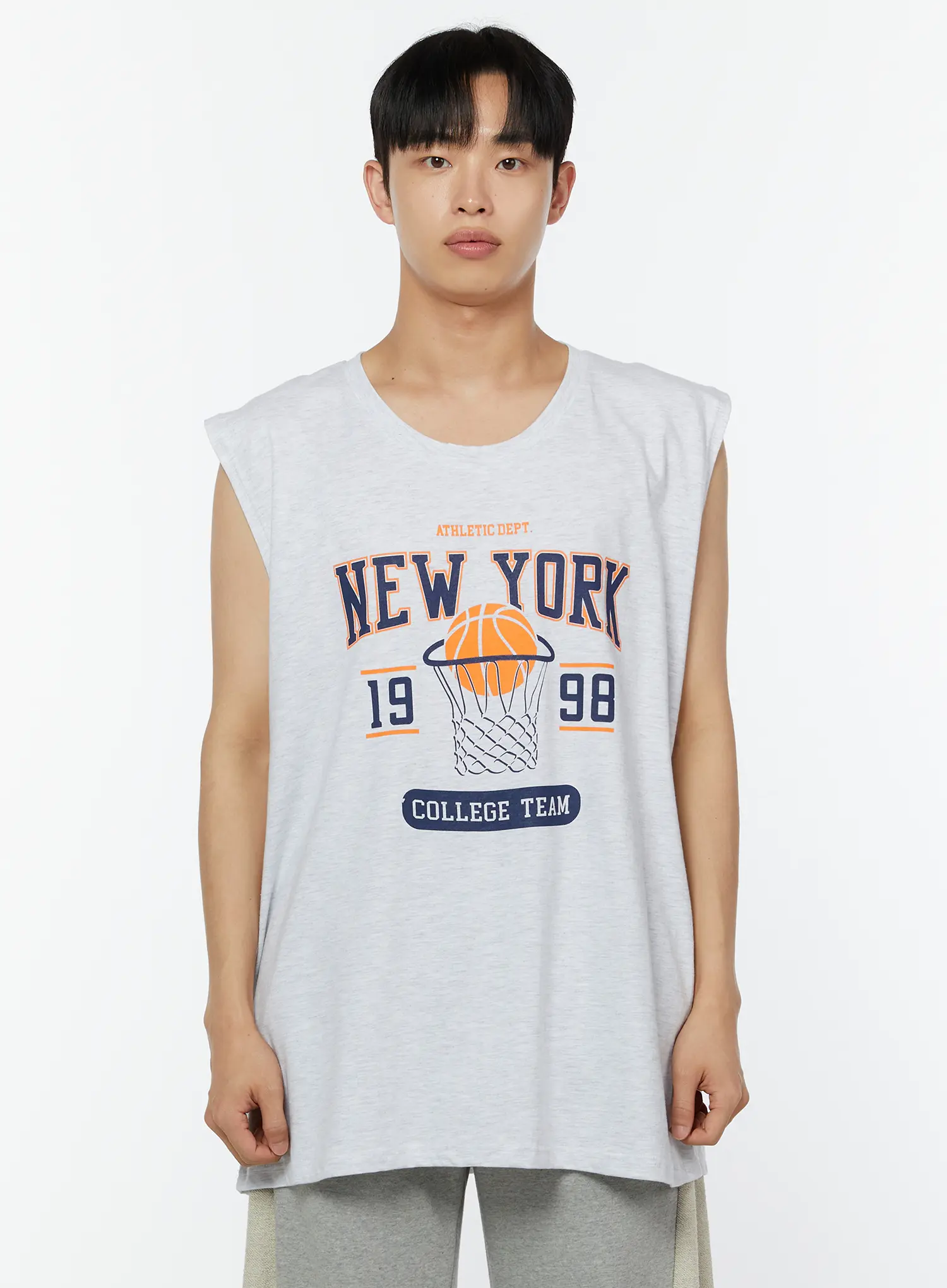 Men's Oversized Graphic Sleeveless Top IU518 - Image 7