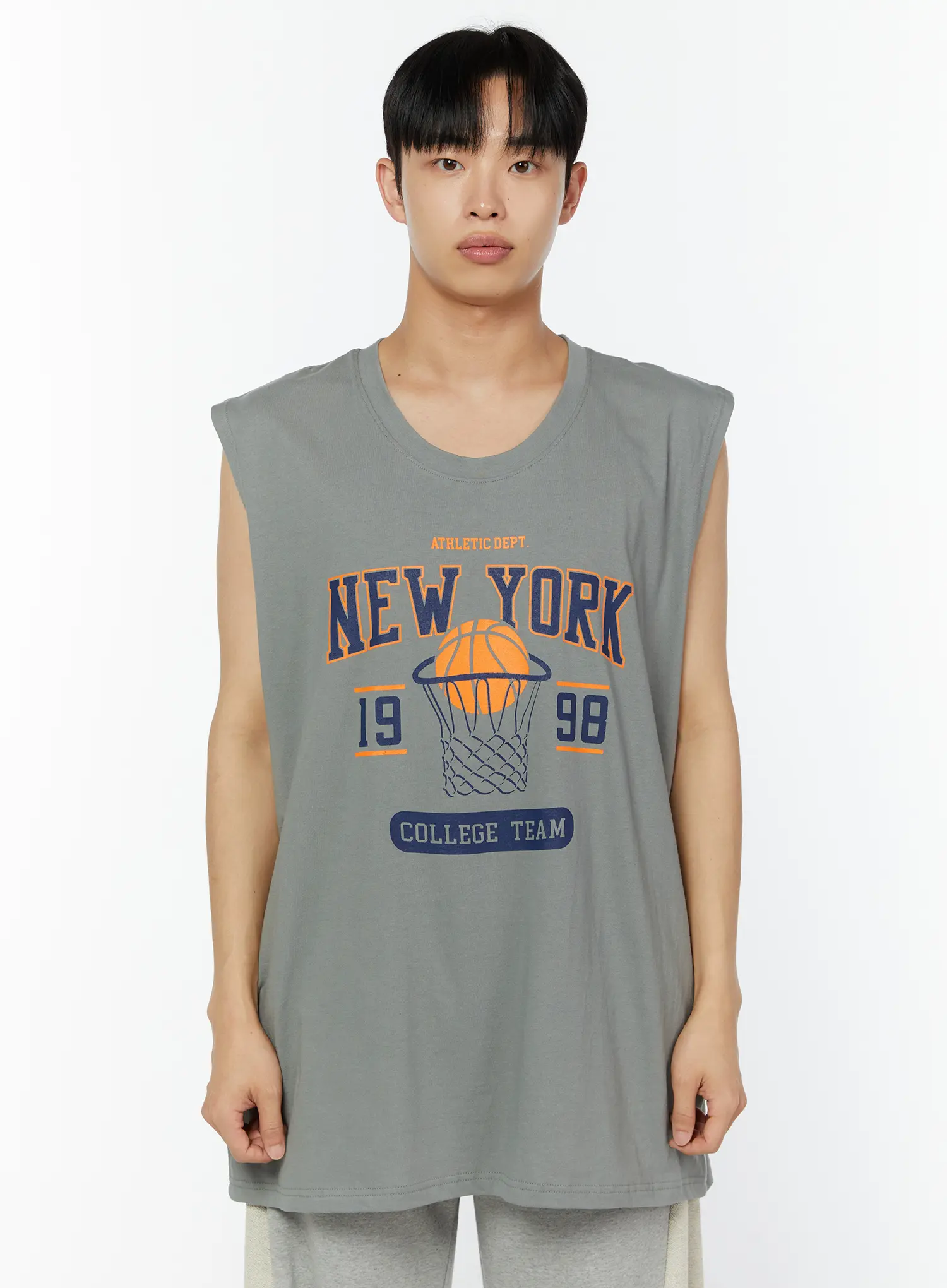 Men's Oversized Graphic Sleeveless Top IU518 - Image 8