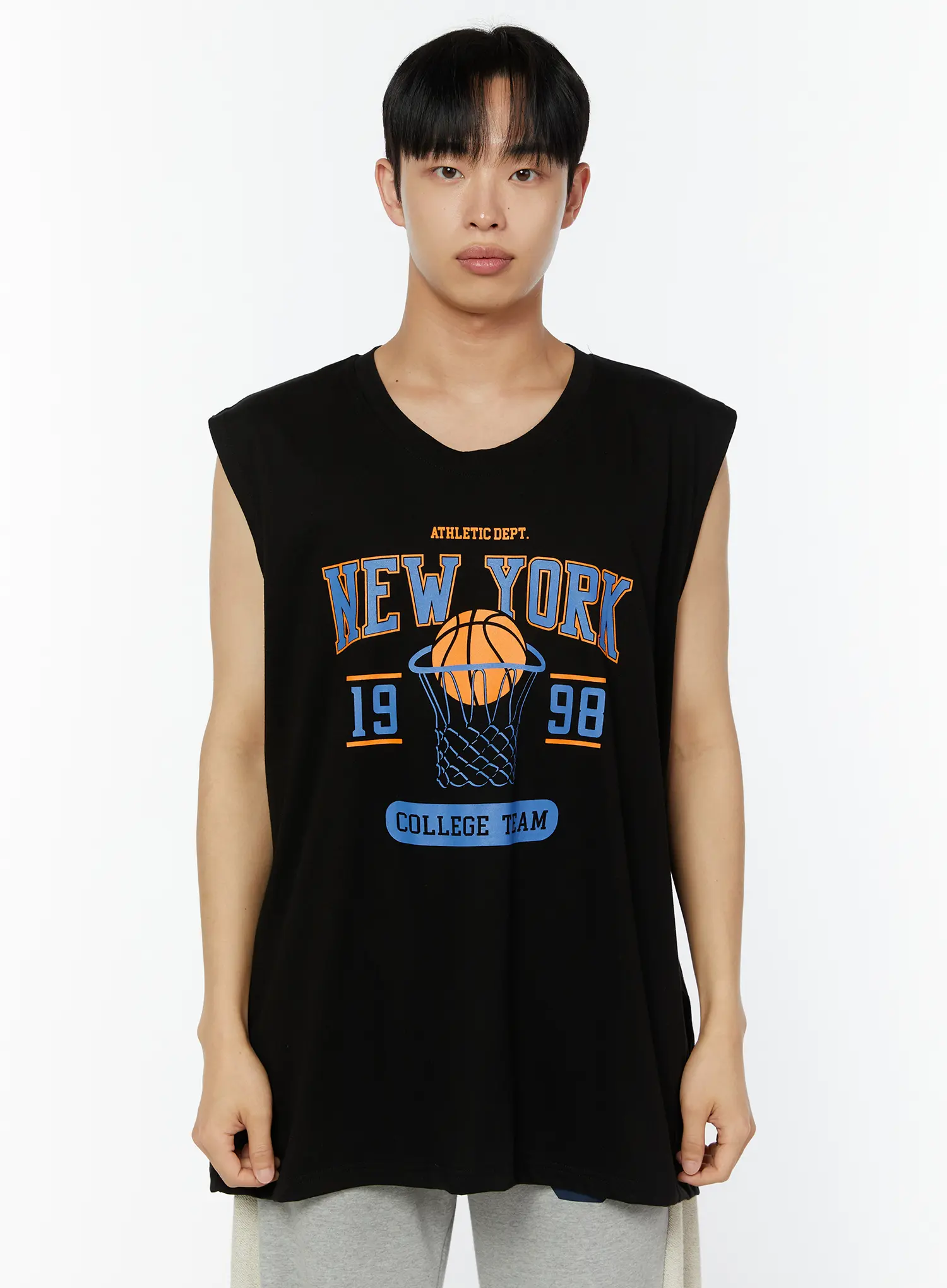 Men's Oversized Graphic Sleeveless Top IU518 - Image 9