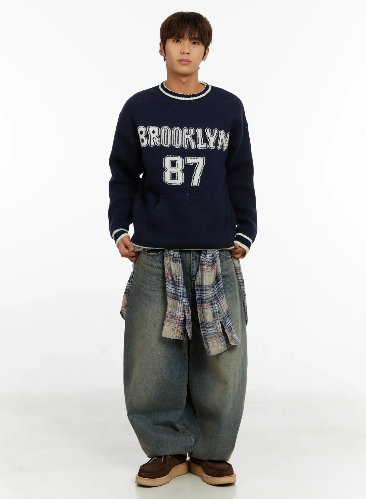 Men's Oversized Plaid Shirt ID524 - Image 10