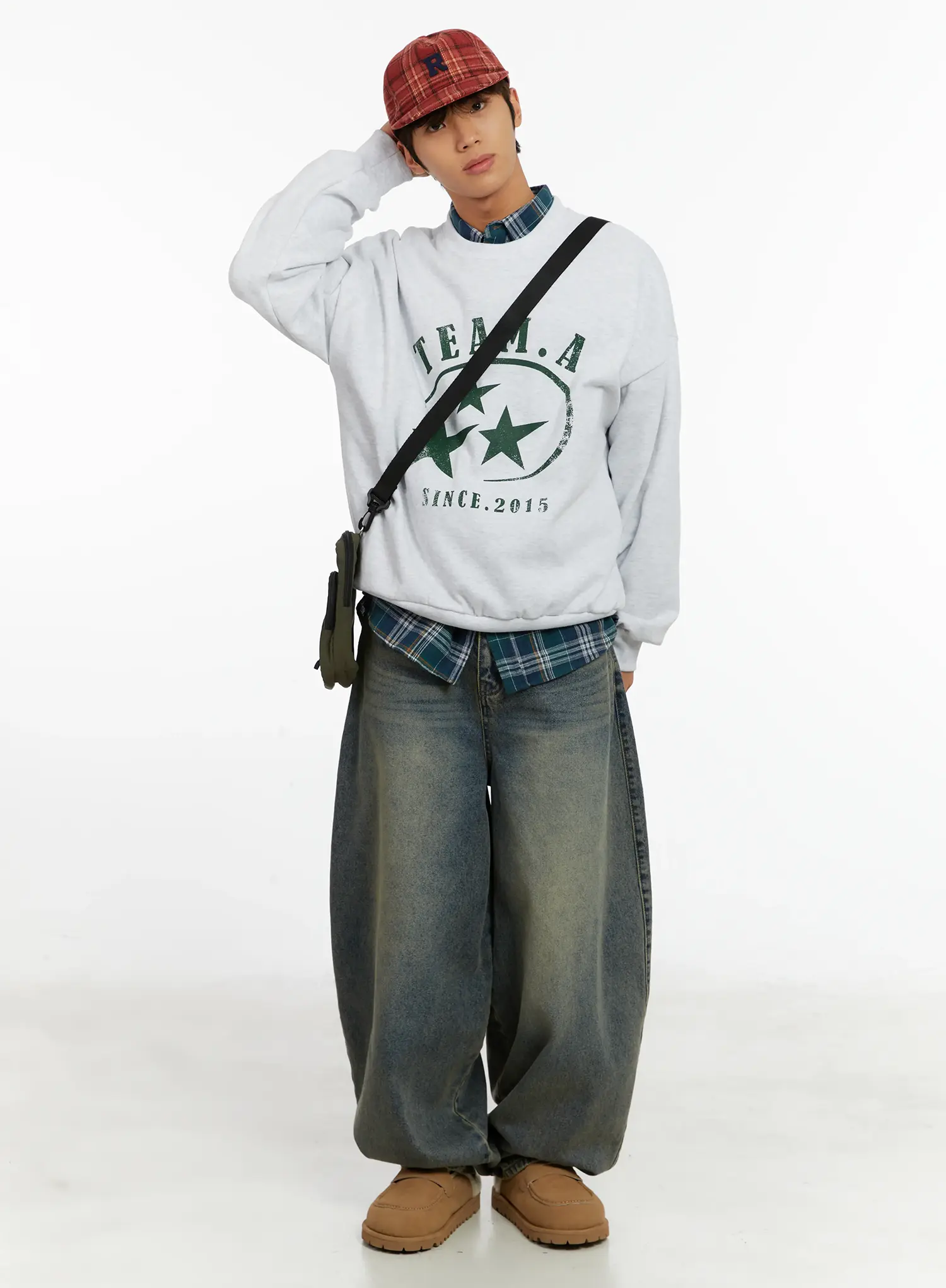 Men's Oversized Plaid Shirt ID524 - Image 8