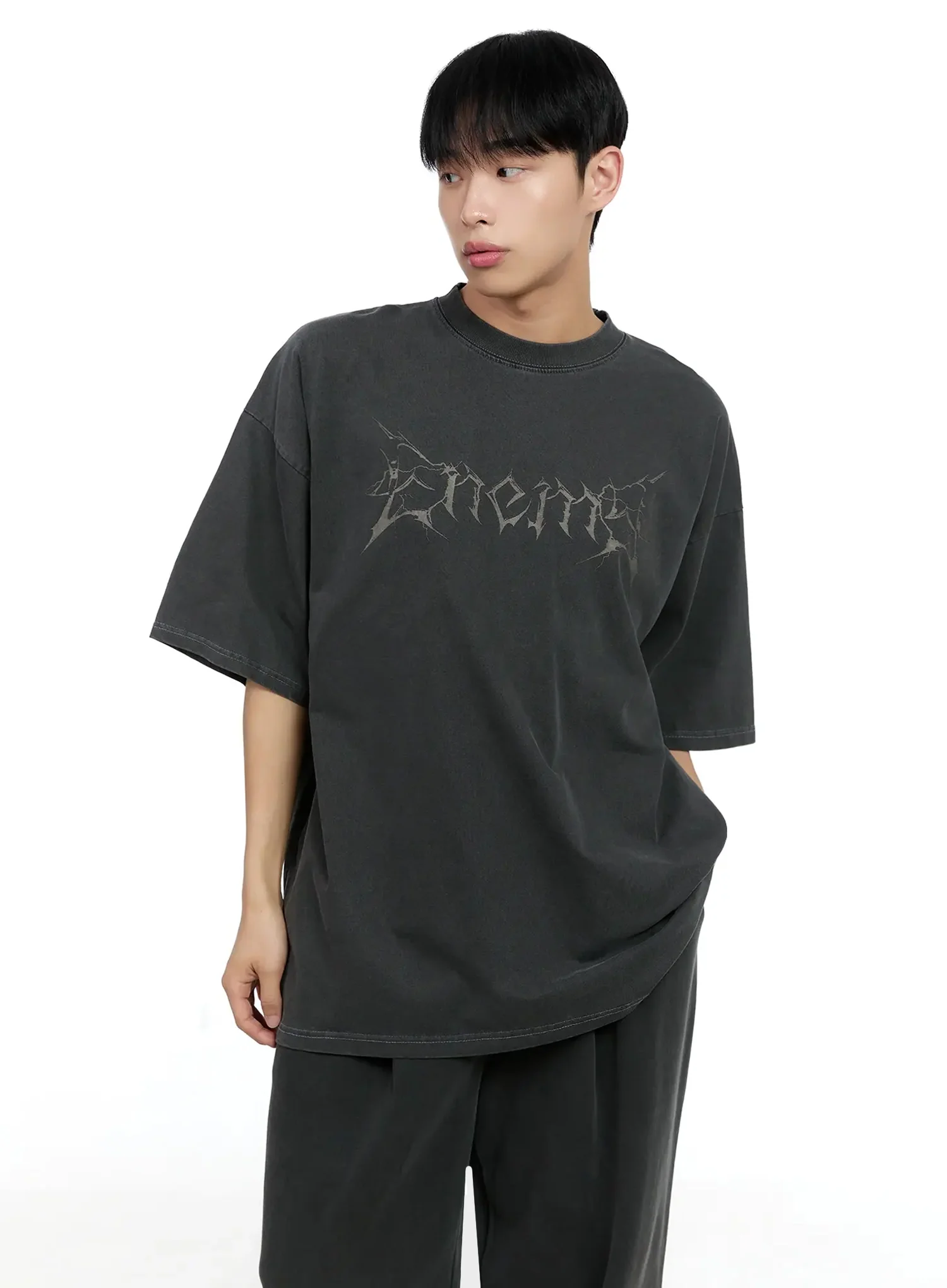 Men's Oversized Text Graphic Tee IG520 - Image 7