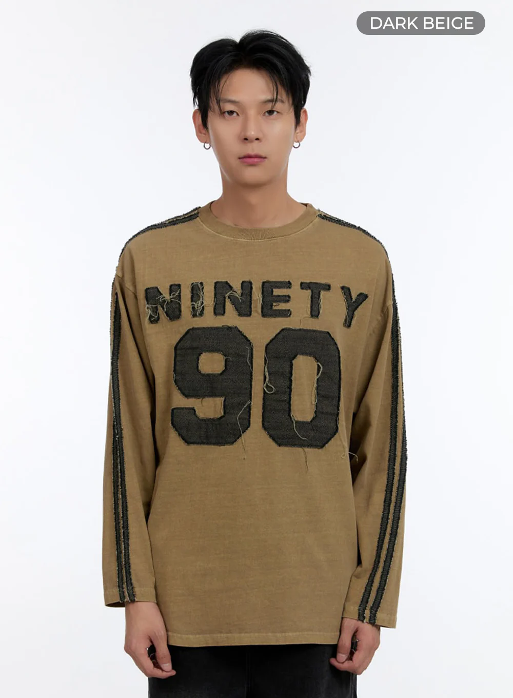 Men's Patchwork Round Neck Long Sleeve Shirt IO428 - Image 9