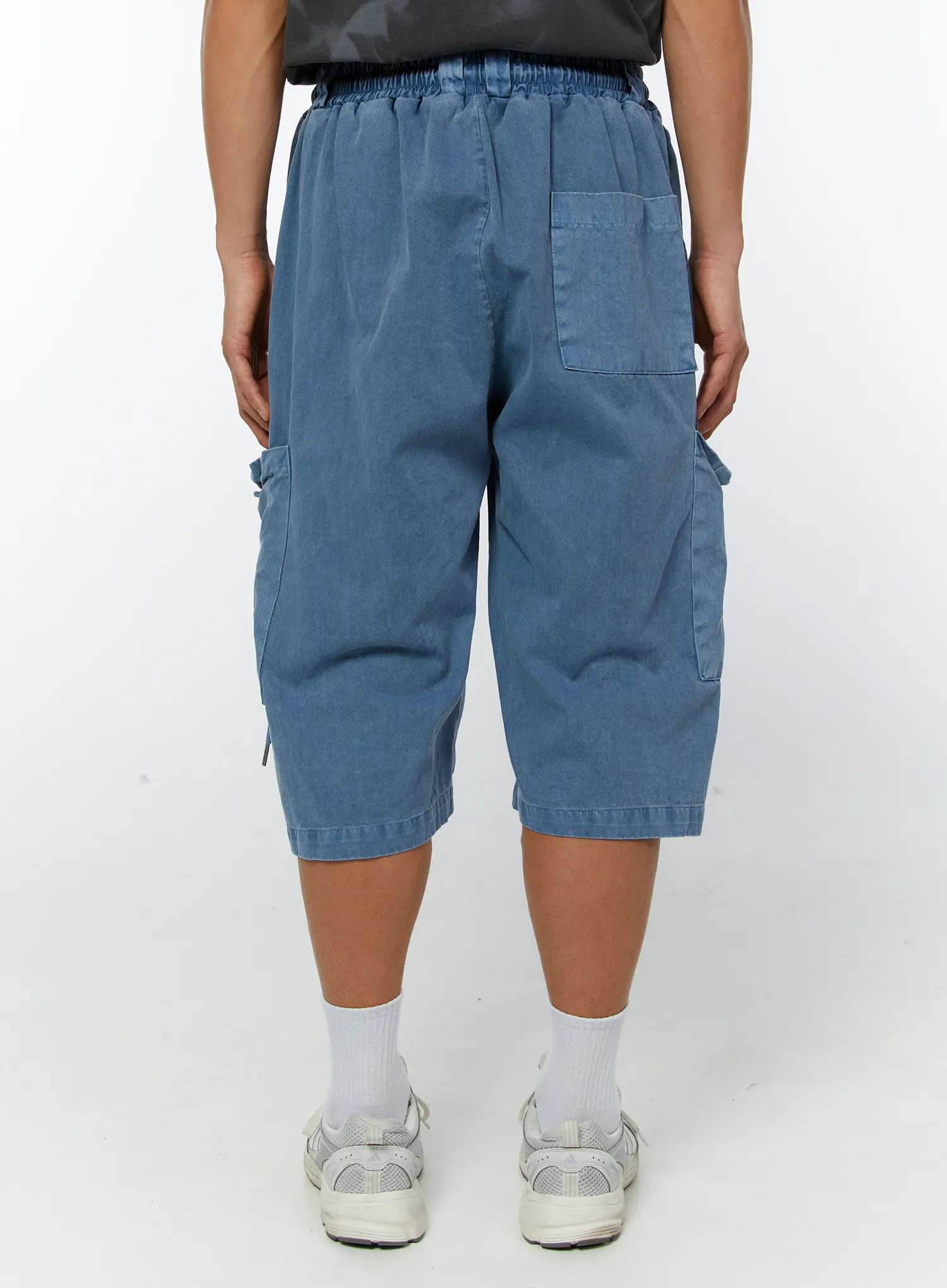 Men's Pigment Dyed Bermuda Shorts (Light Blue) IY513 - Image 6