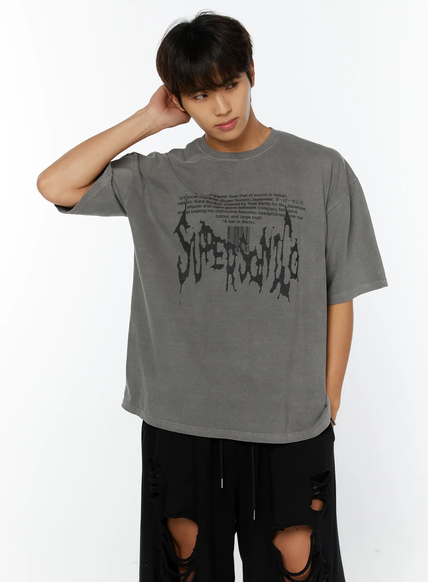 Men's Pigment Dyed Graphic Tee IY514 - Image 3