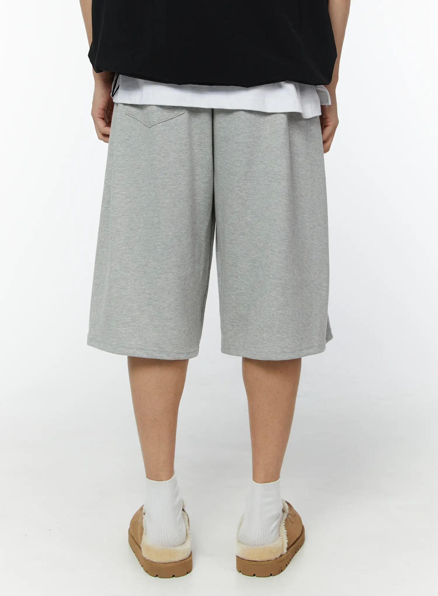 Men's Pintuck Bermuda Shorts (Gray) IU508 - Image 6