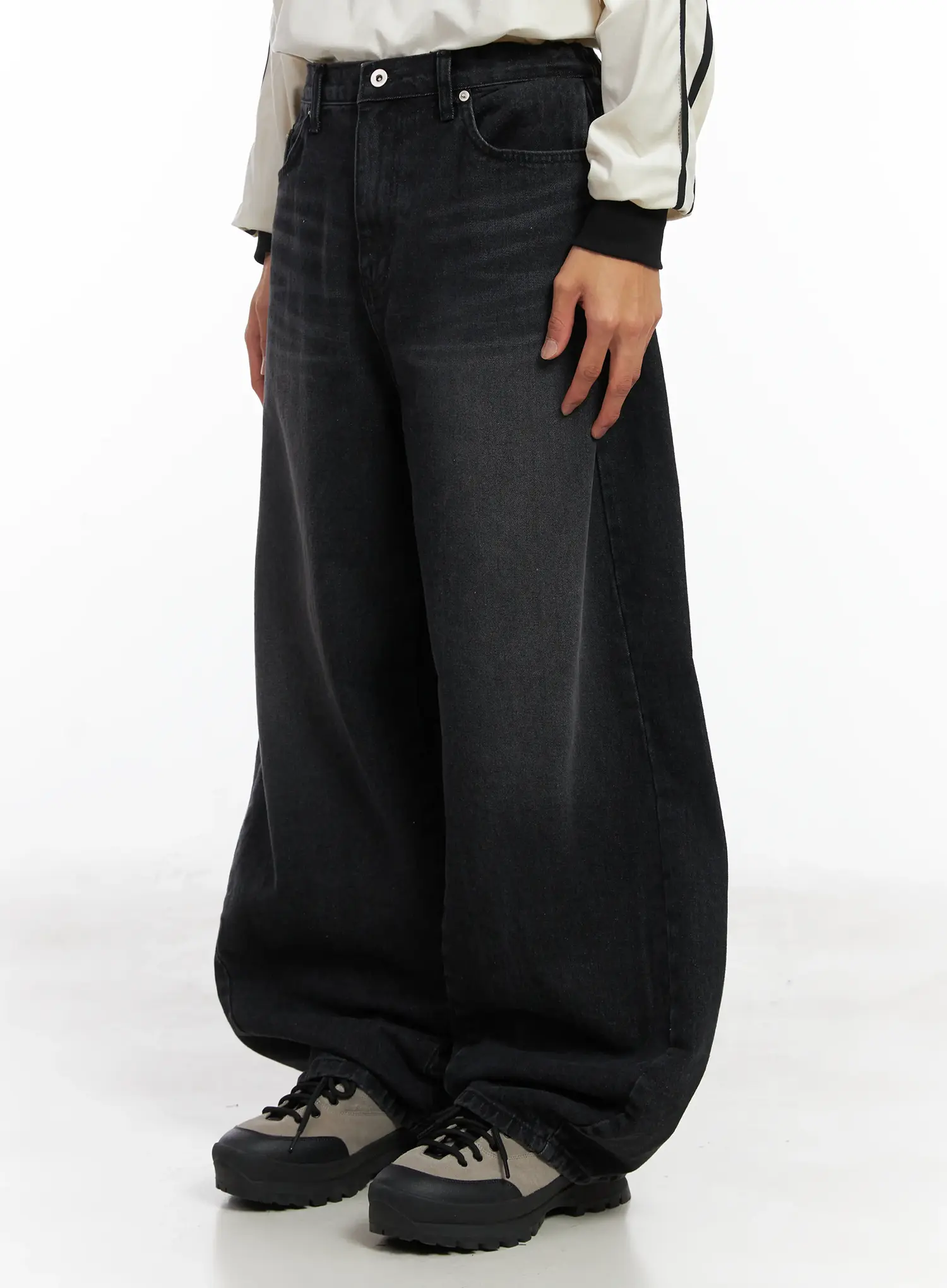 Men's Pintuck Wide Leg Jeans ID511 - Image 4
