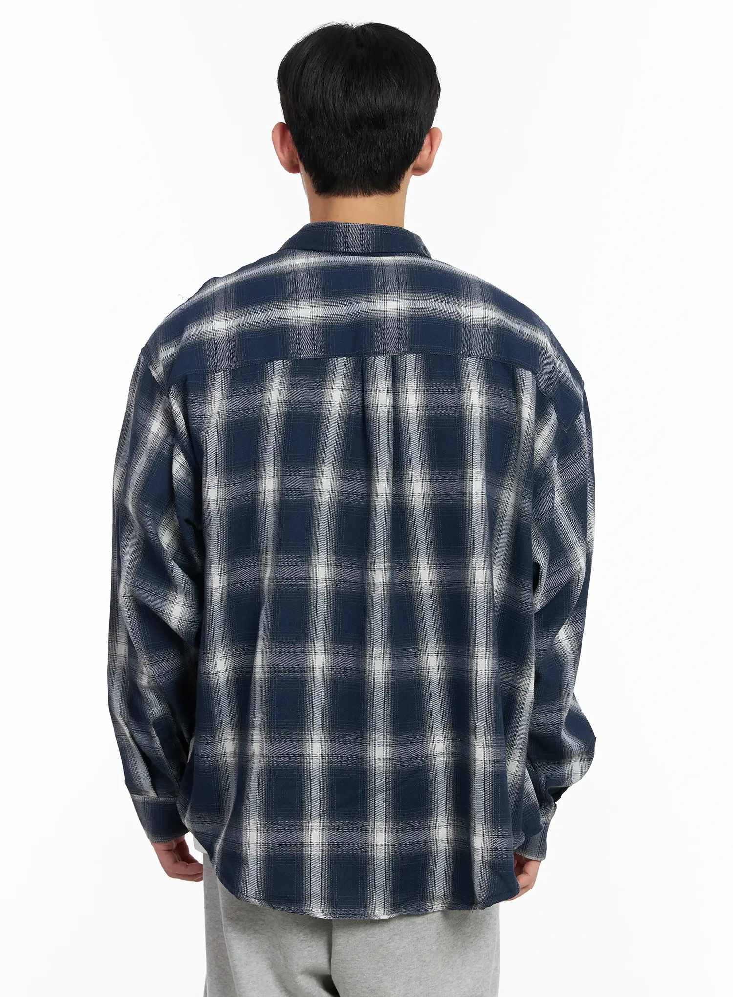 Men's Plaid Button-Up Shirt IF517 - Image 5