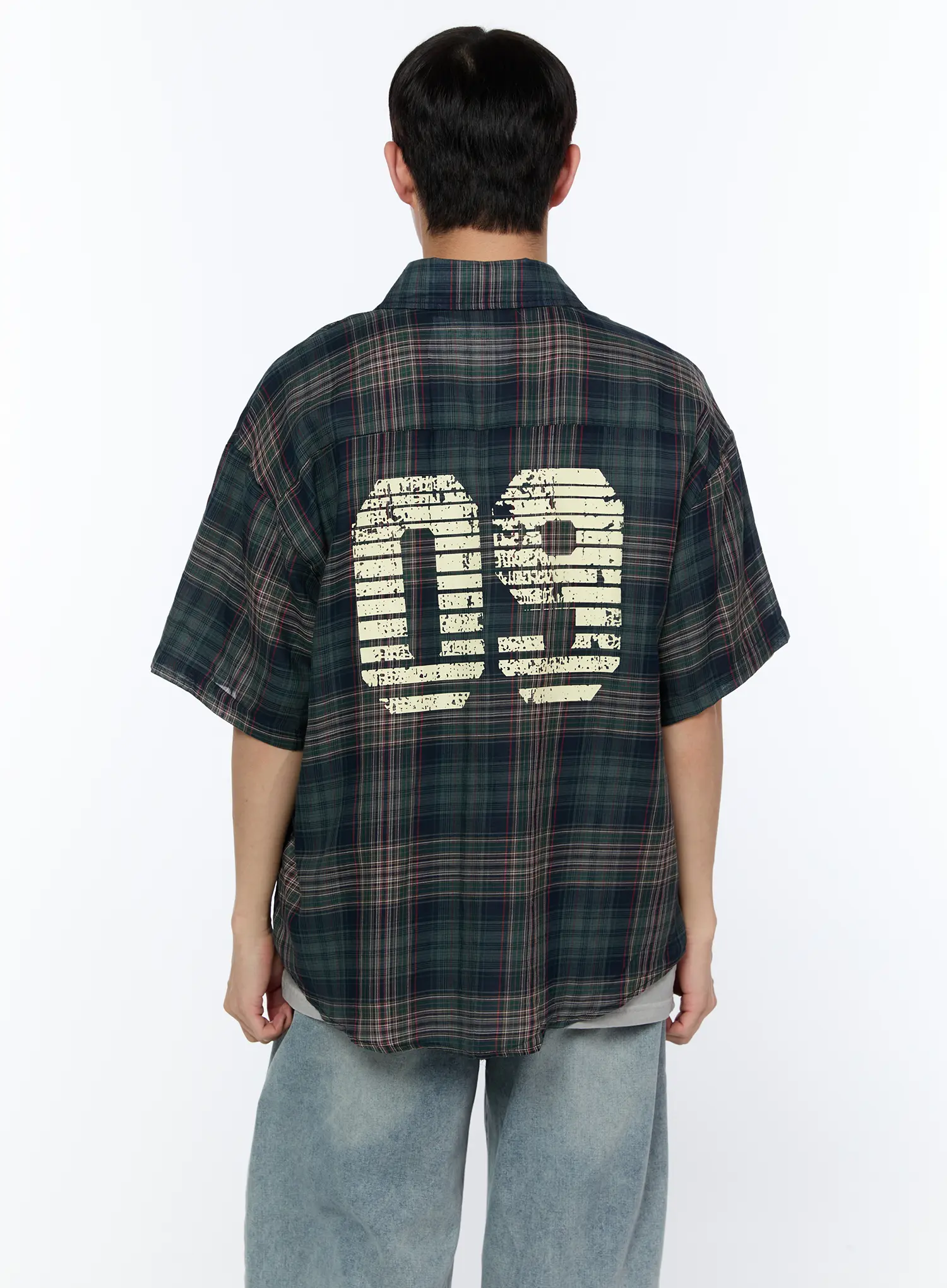 Men's Plaid Graphic Short Sleeve Shirt IA520 - Image 6