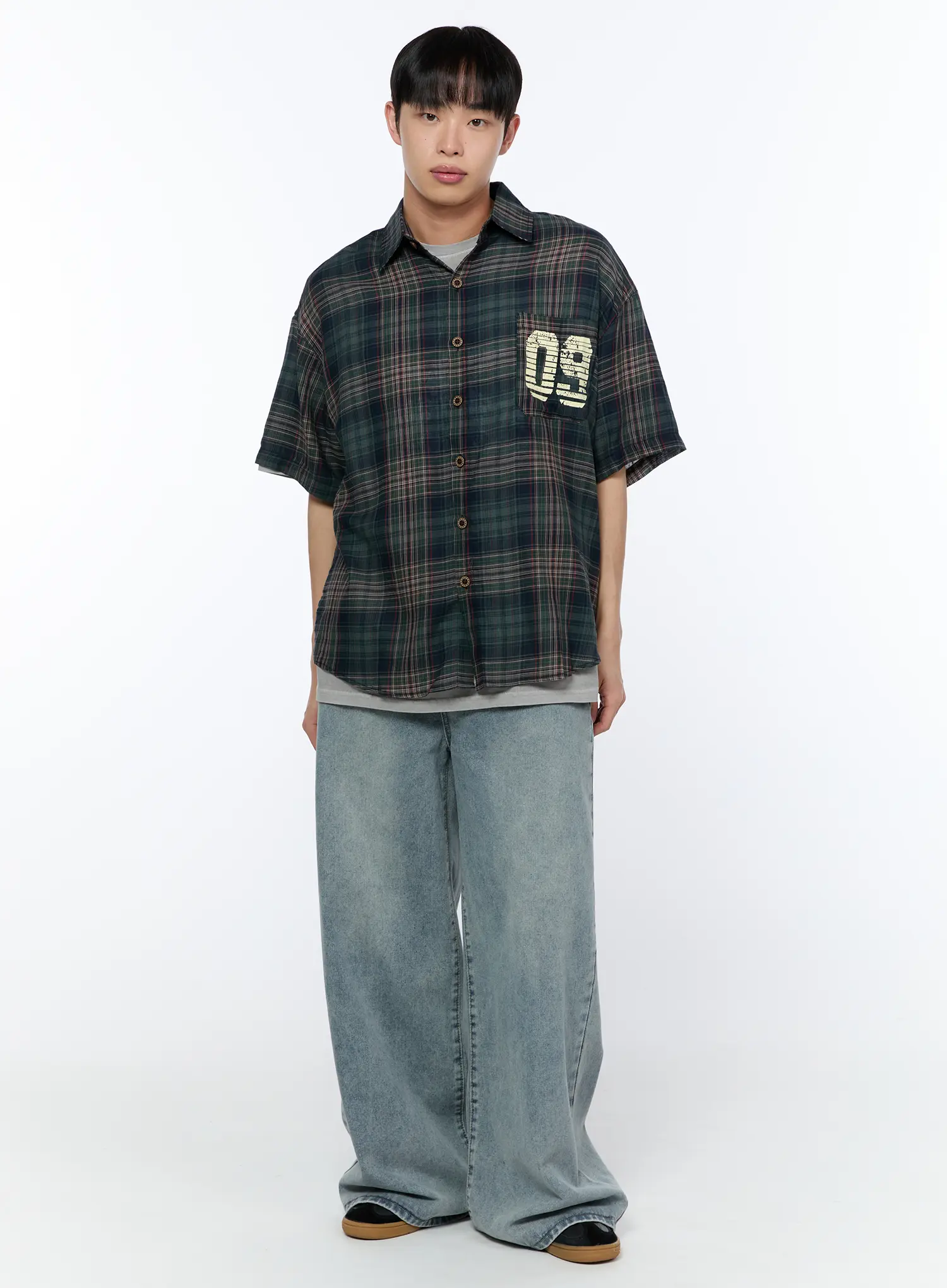 Men's Plaid Graphic Short Sleeve Shirt IA520 - Image 8