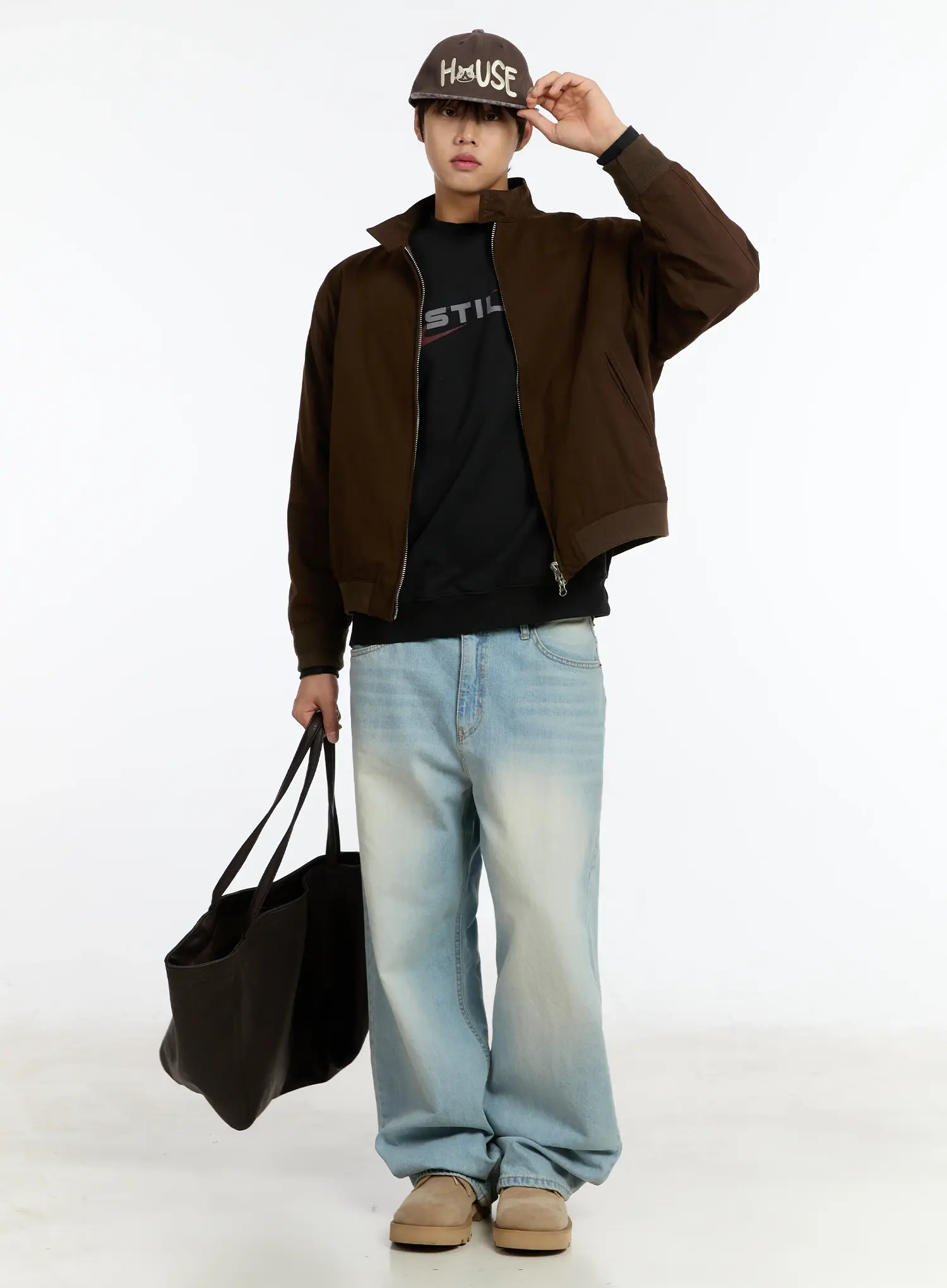 Men's Plaid Harrington Jacket IM502 - Image 7