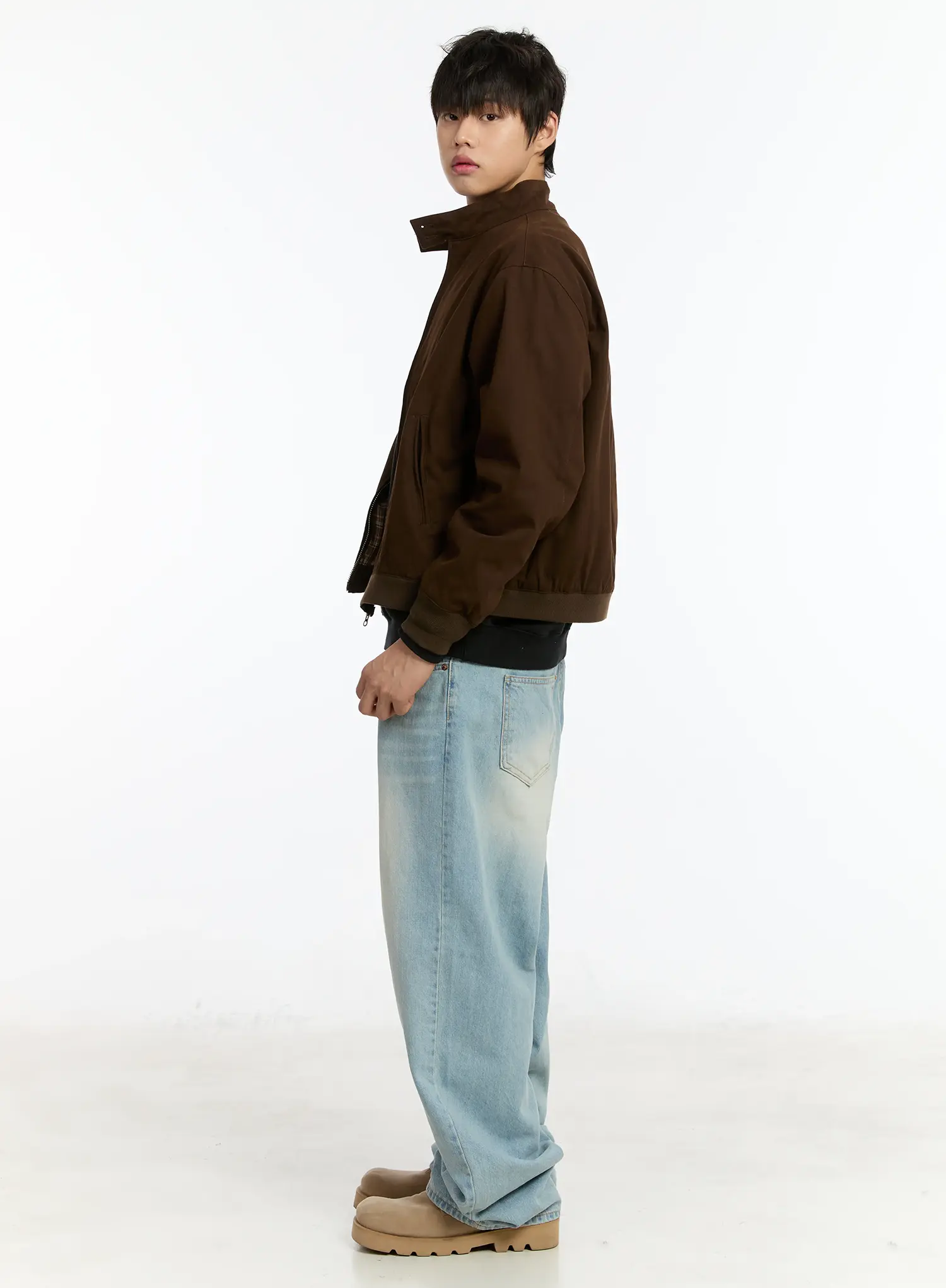 Men's Plaid Harrington Jacket IM502 - Image 8