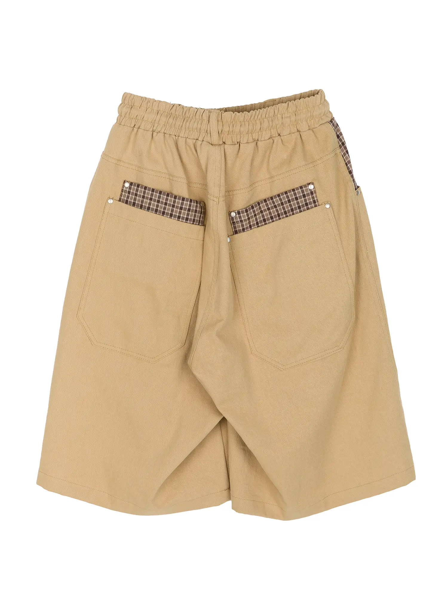 Men's Plaid Pocket Bermuda Shorts (Beige) IU518 - Image 14