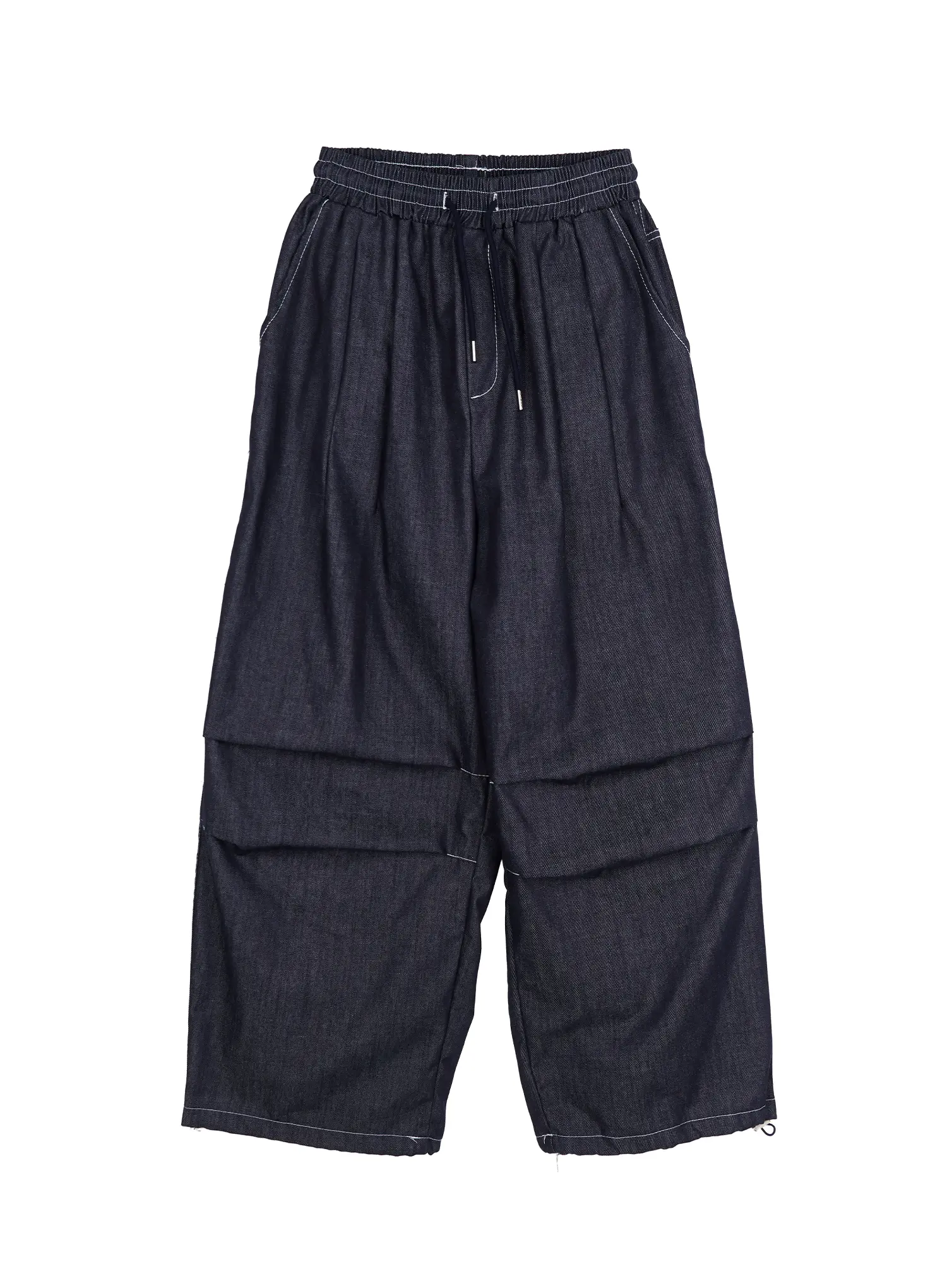 Men's Plaid Pocket Drawstring Jeans (Dark Blue) IU510 - Image 12