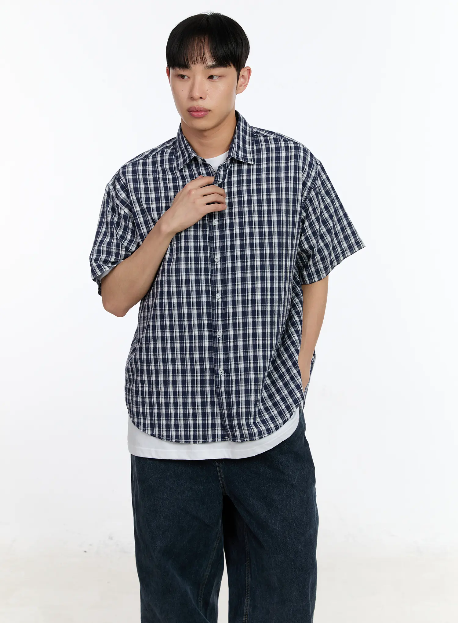 Men's Plaid Shirt IA508 - Image 2