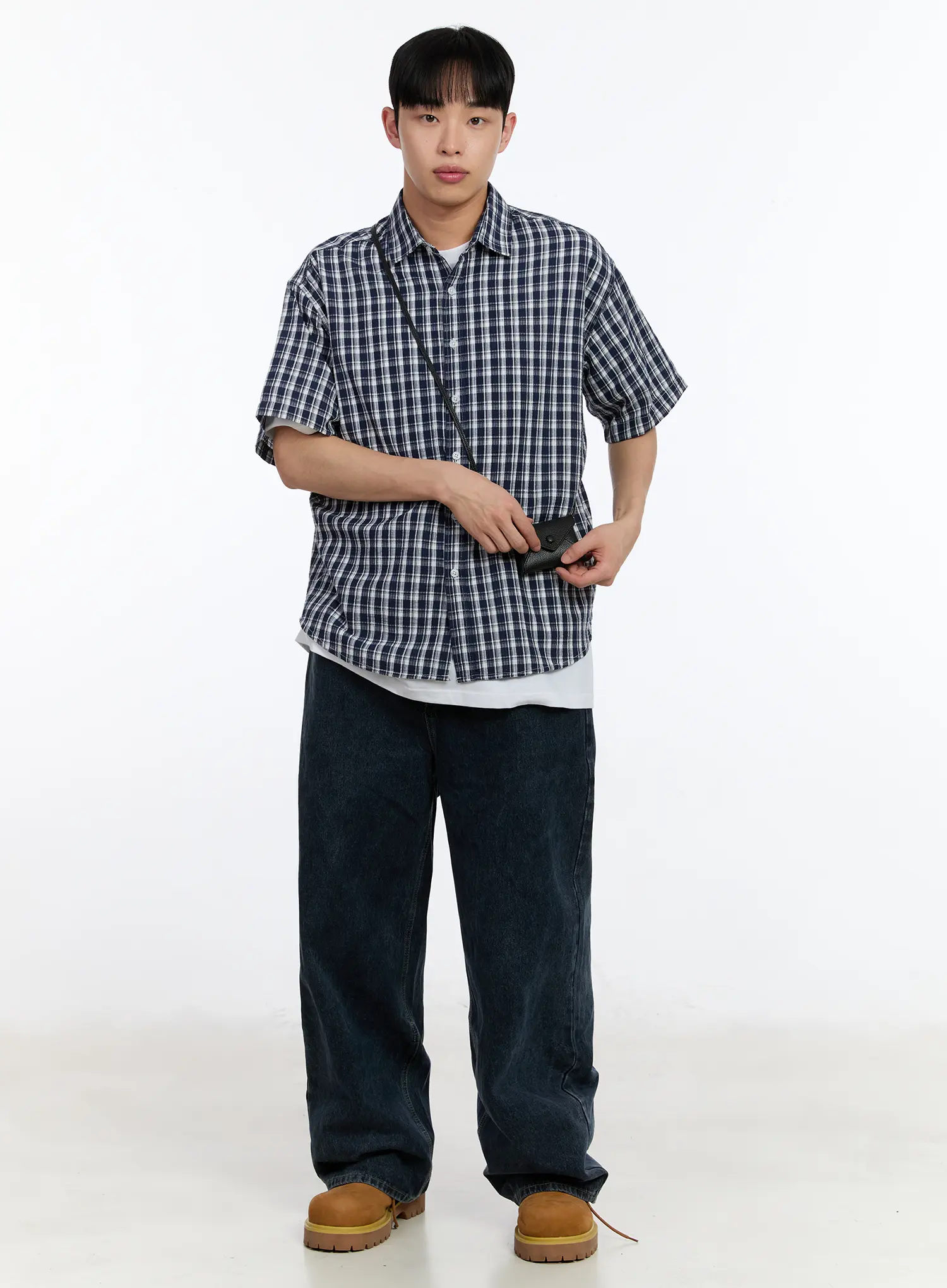 Men's Plaid Shirt IA508 - Image 8
