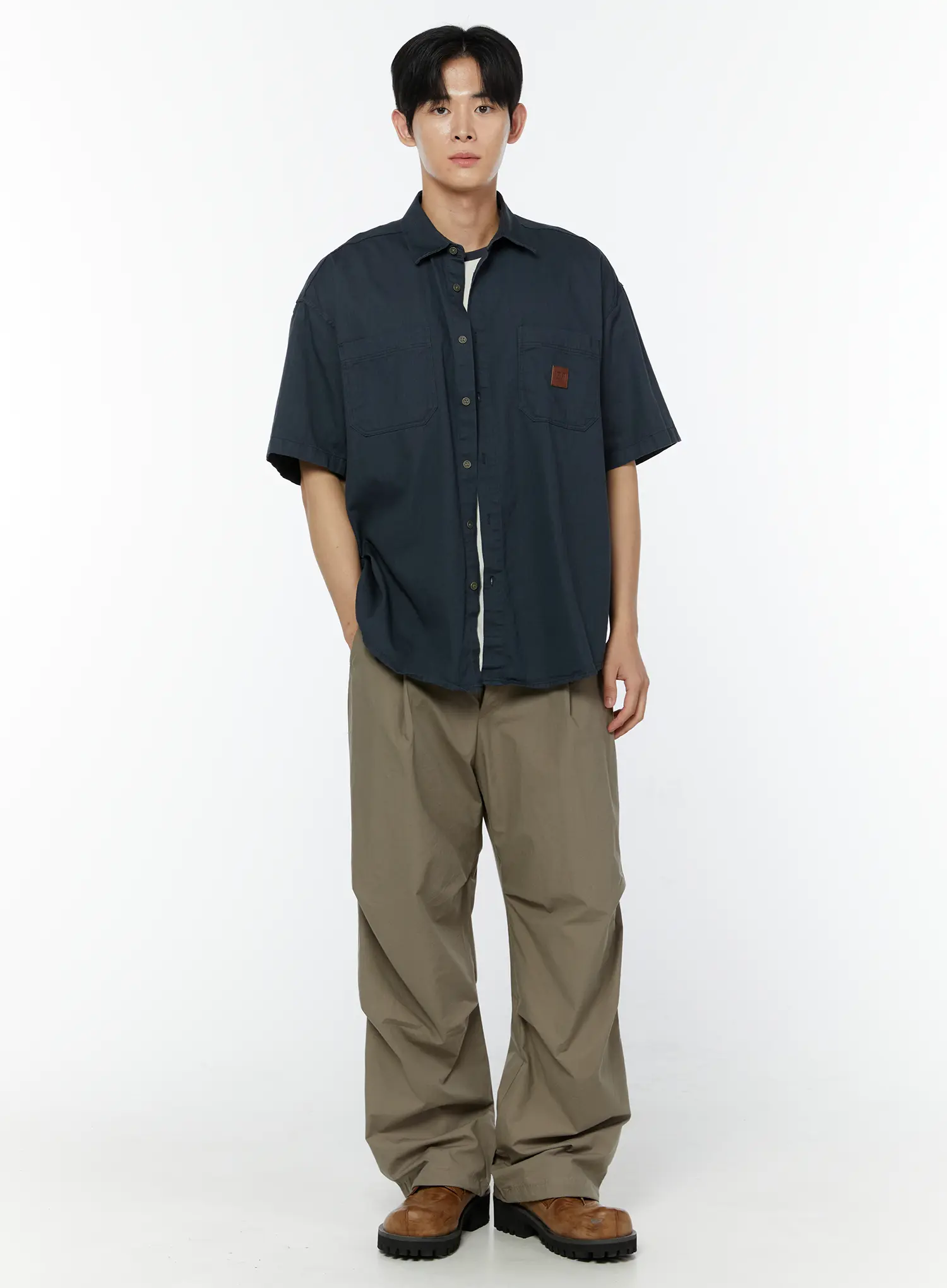 Men's Pocket Button-Up Shirt IU508 - Image 2