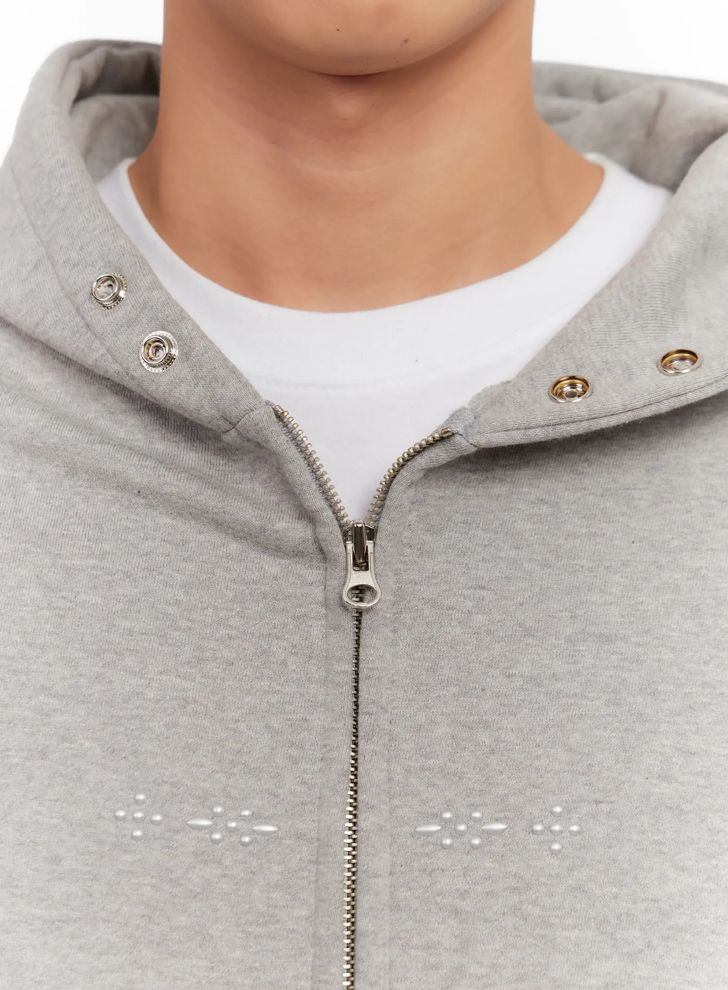 Men's Point Stud Zip-Up Hoodie IO528 - Image 12