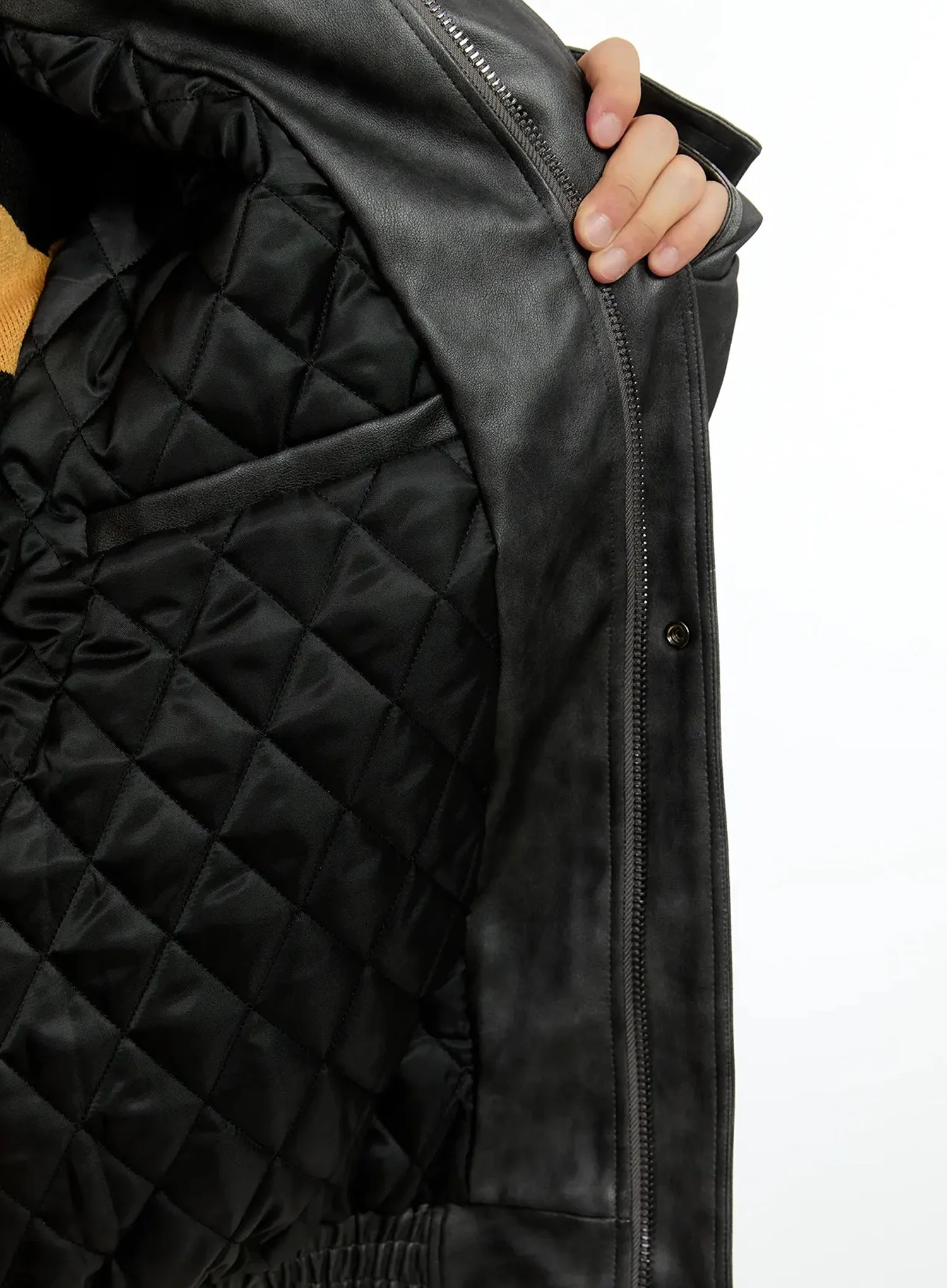 Men's PU Bomber Jacket IN506 - Image 13