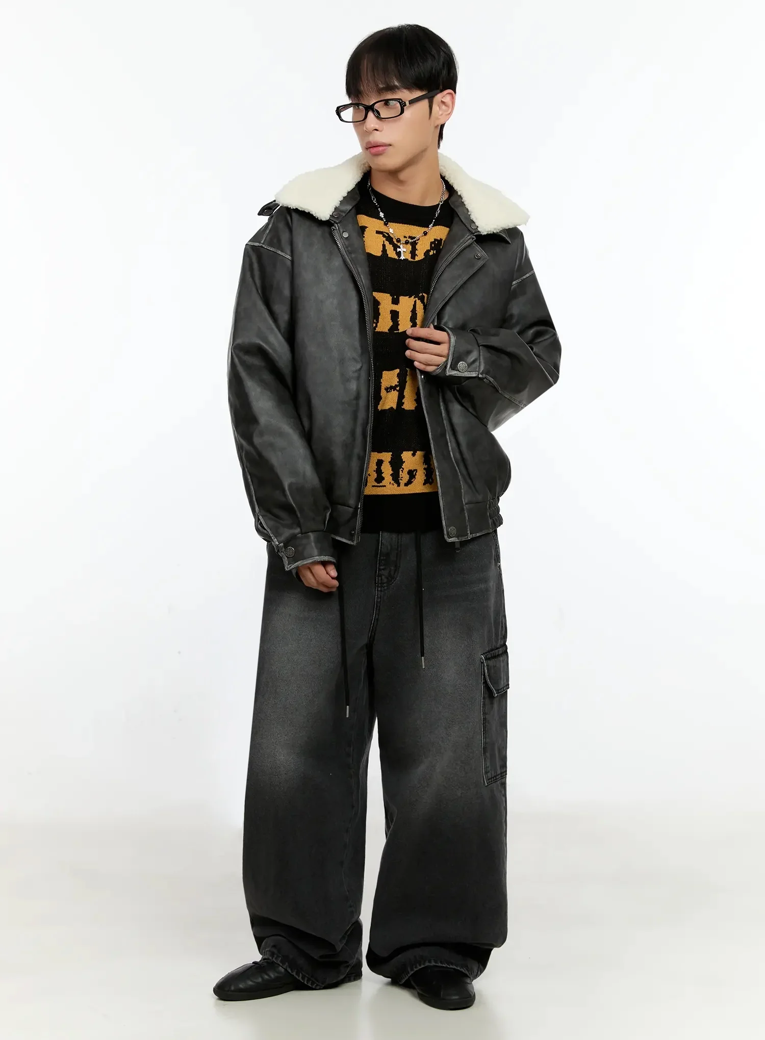 Men's PU Bomber Jacket IN506 - Image 14