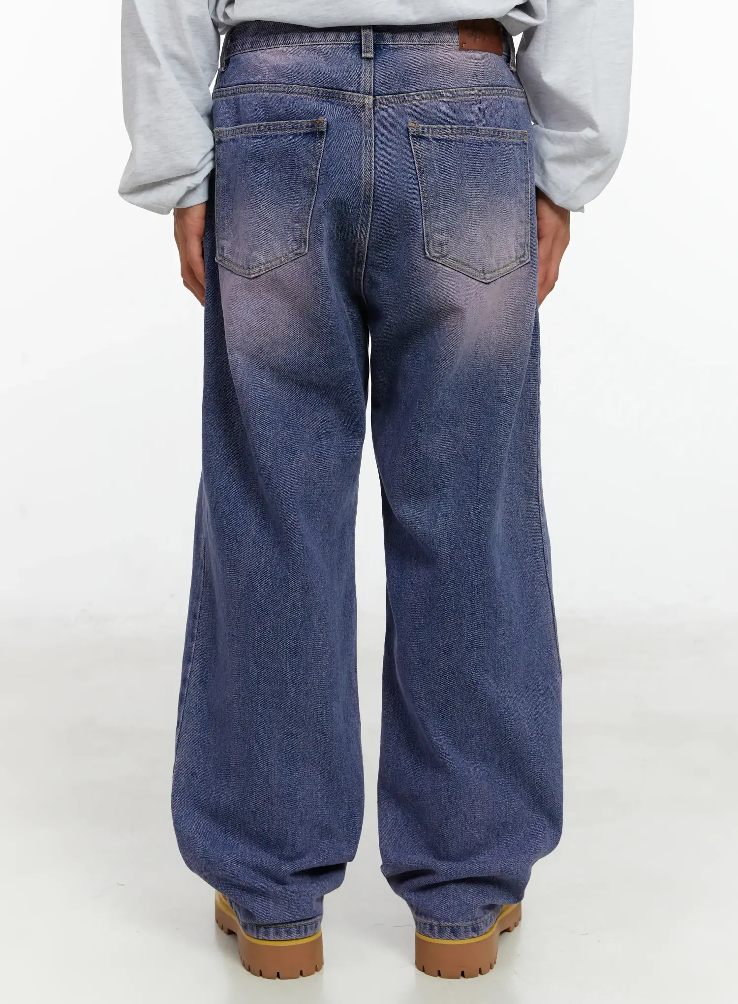 Men's Purple Washed Wide Jeans ID523 - Image 6