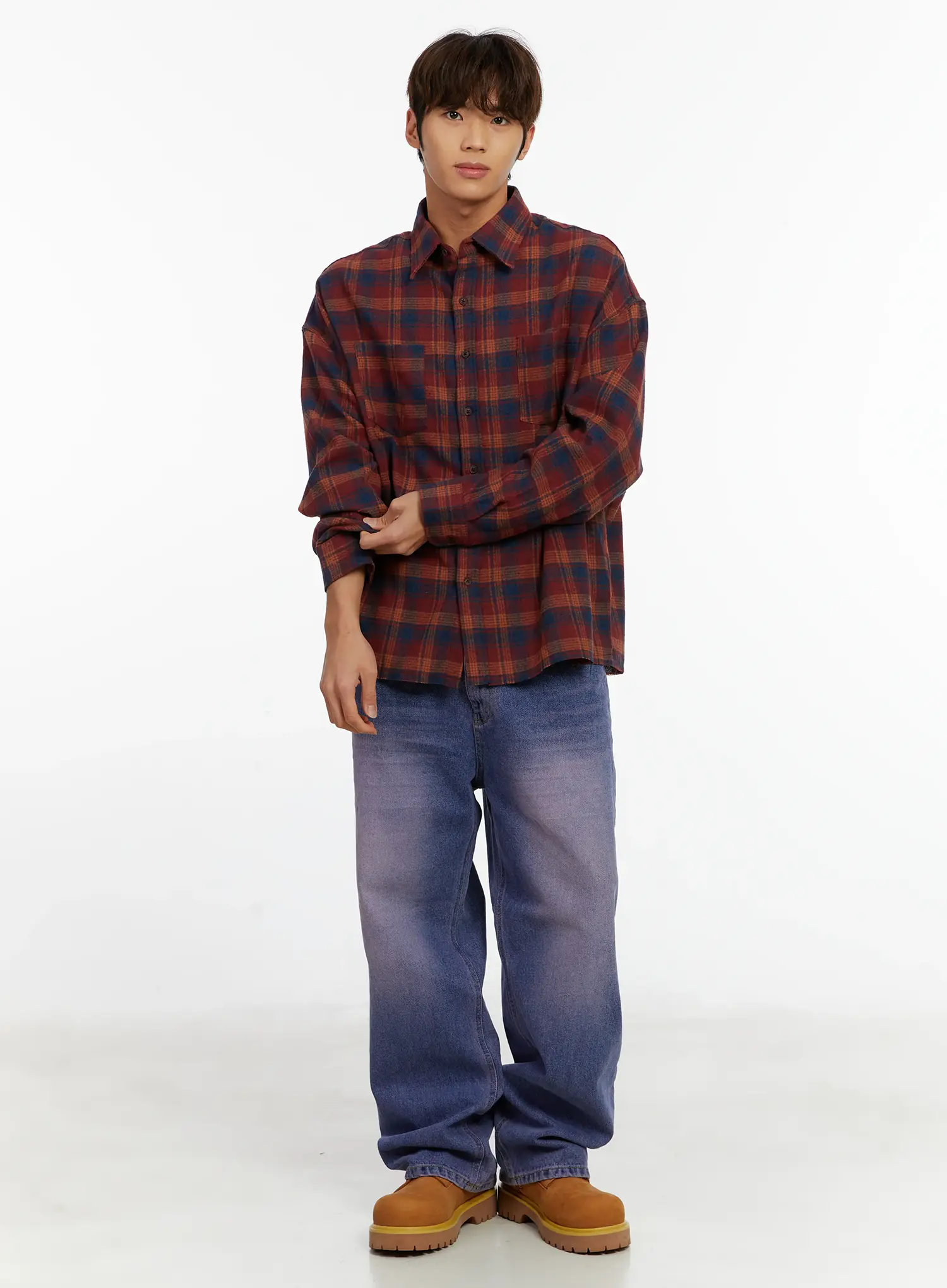 Men's Purple Washed Wide Jeans ID523 - Image 8