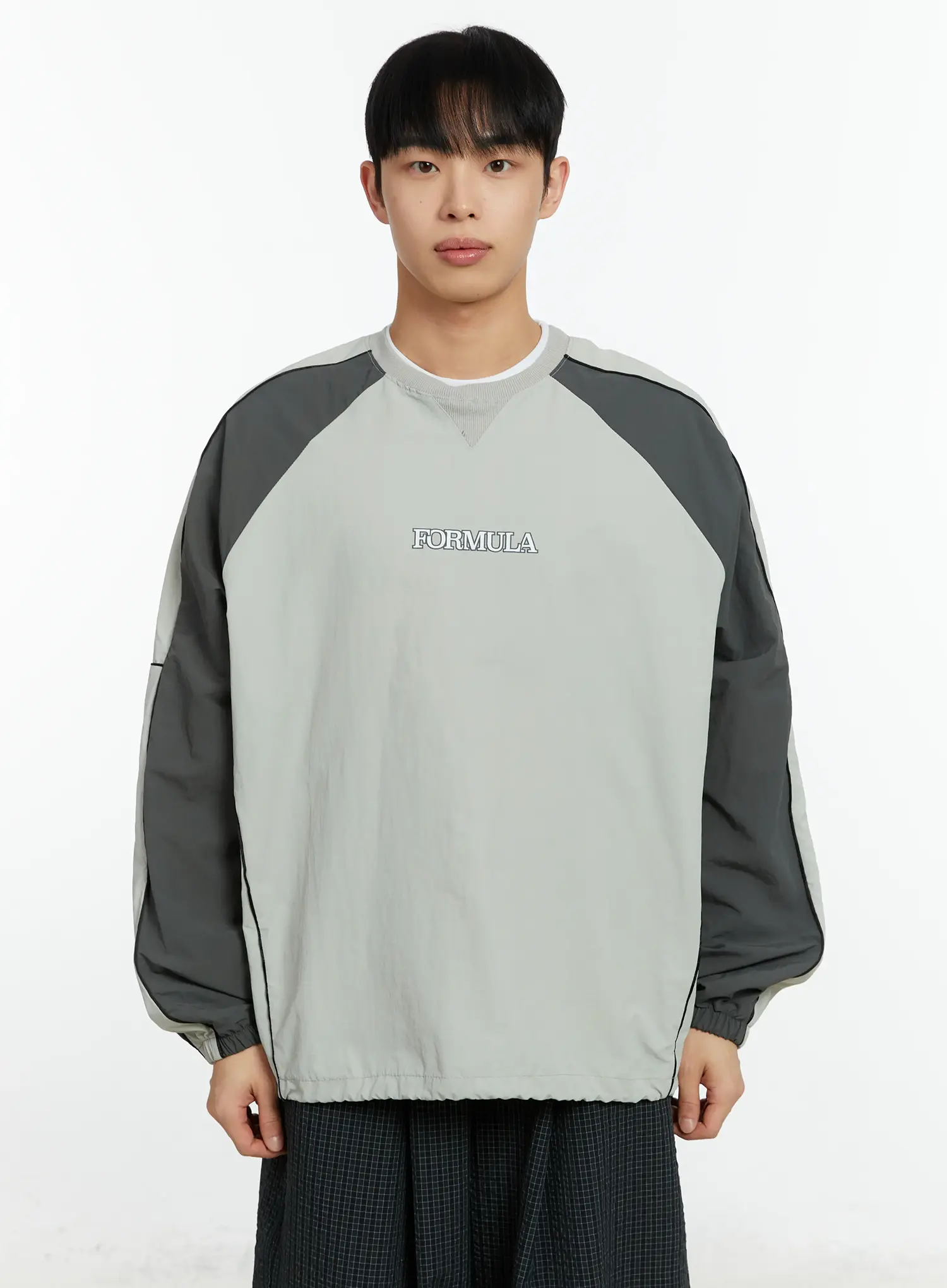 Men's Racing Nylon Colorblock Drawstring Sweatshirt IF511 - Image 11