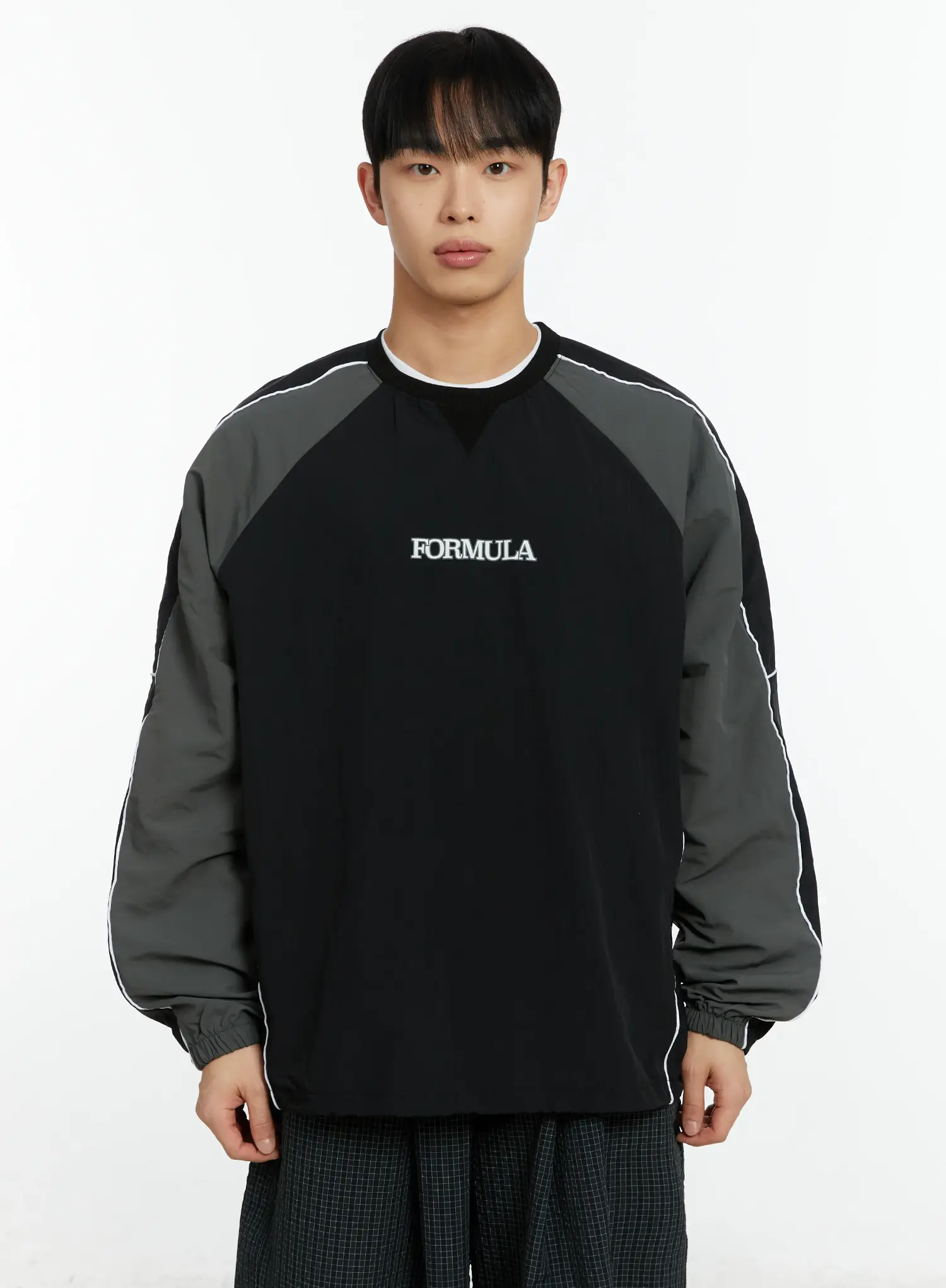 Men's Racing Nylon Colorblock Drawstring Sweatshirt IF511 - Image 12