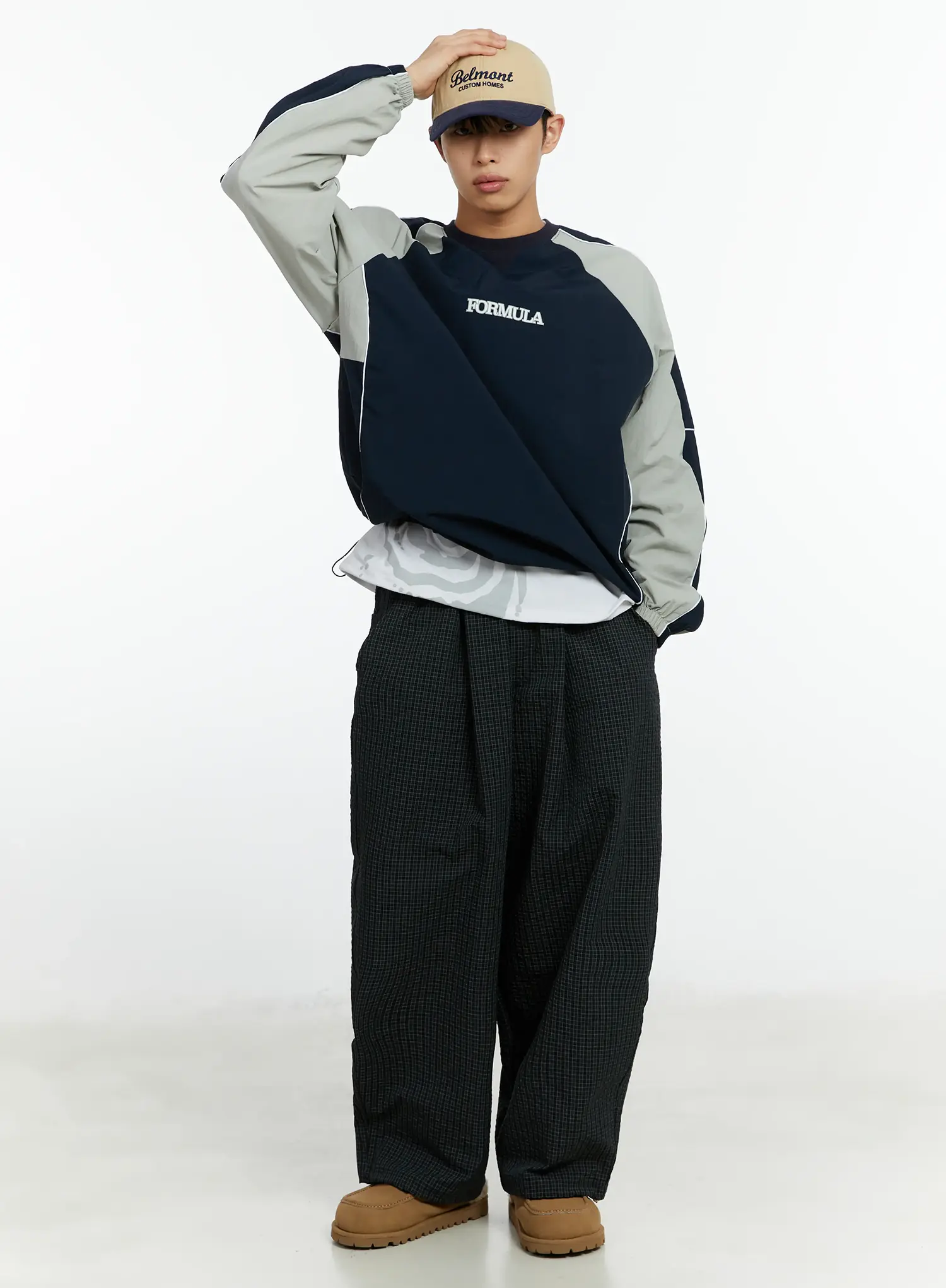 Men's Racing Nylon Colorblock Drawstring Sweatshirt IF511 - Image 7