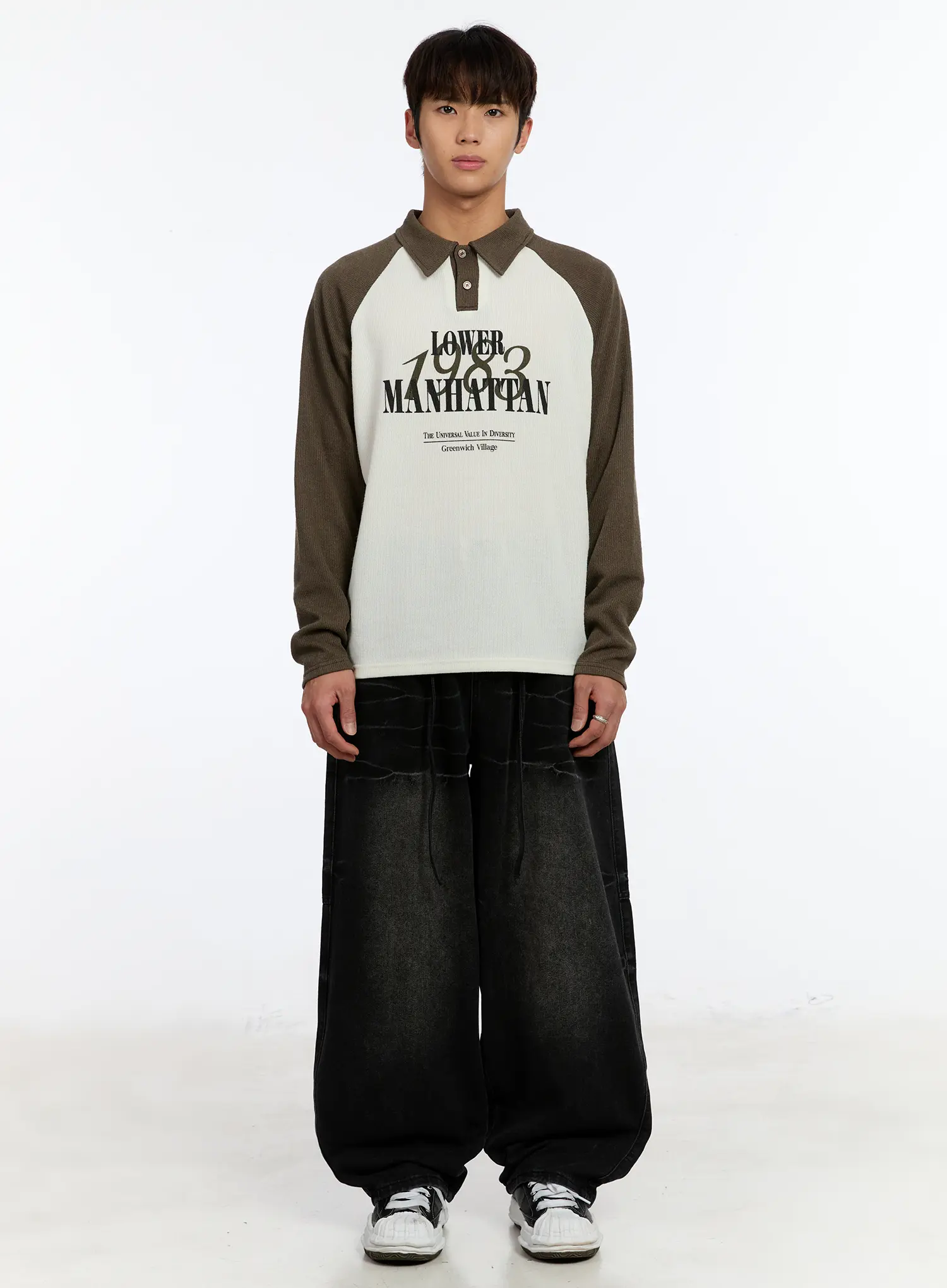 Men's Raglan Collar Graphic Long Sleeve Tee IM530 - Image 3