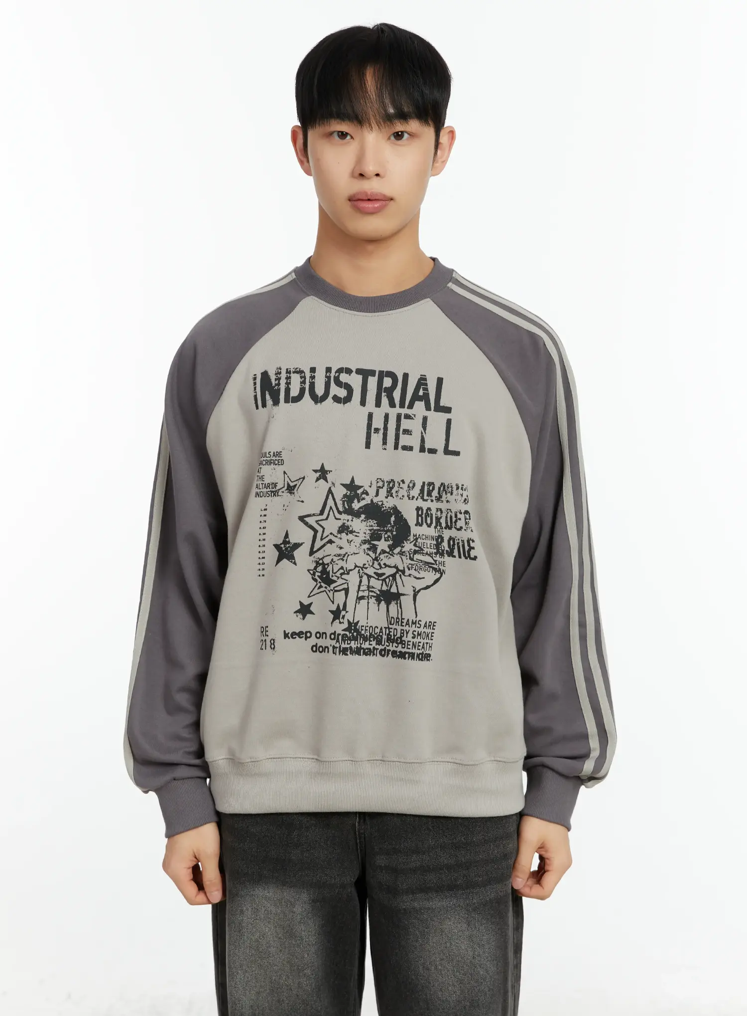 Men's Raglan Track Style Crewneck Sweatshirt IF511 - Image 10